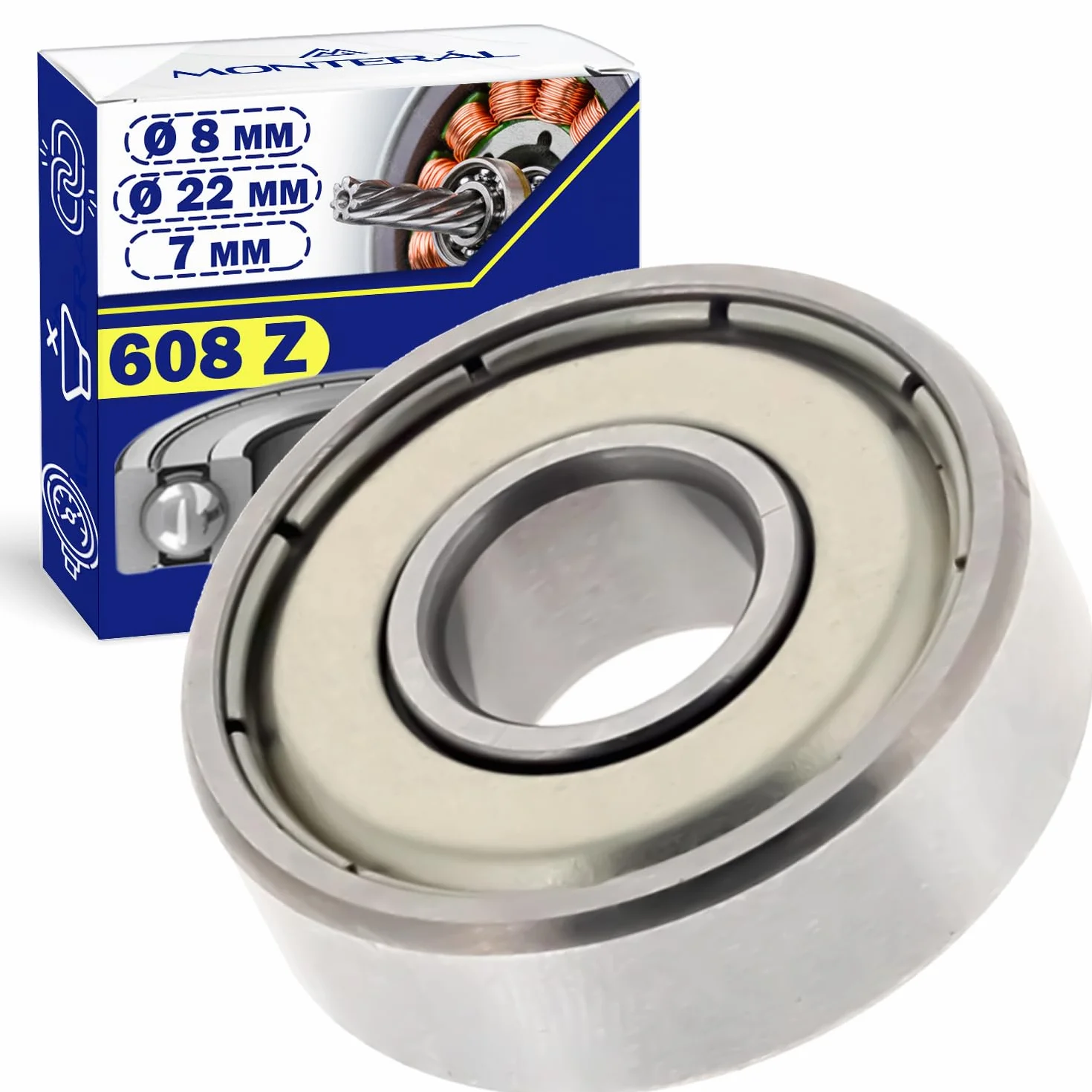 Cuscinetto a Sfera 608 Z 8 x 22 x 7 mm MONTERAL