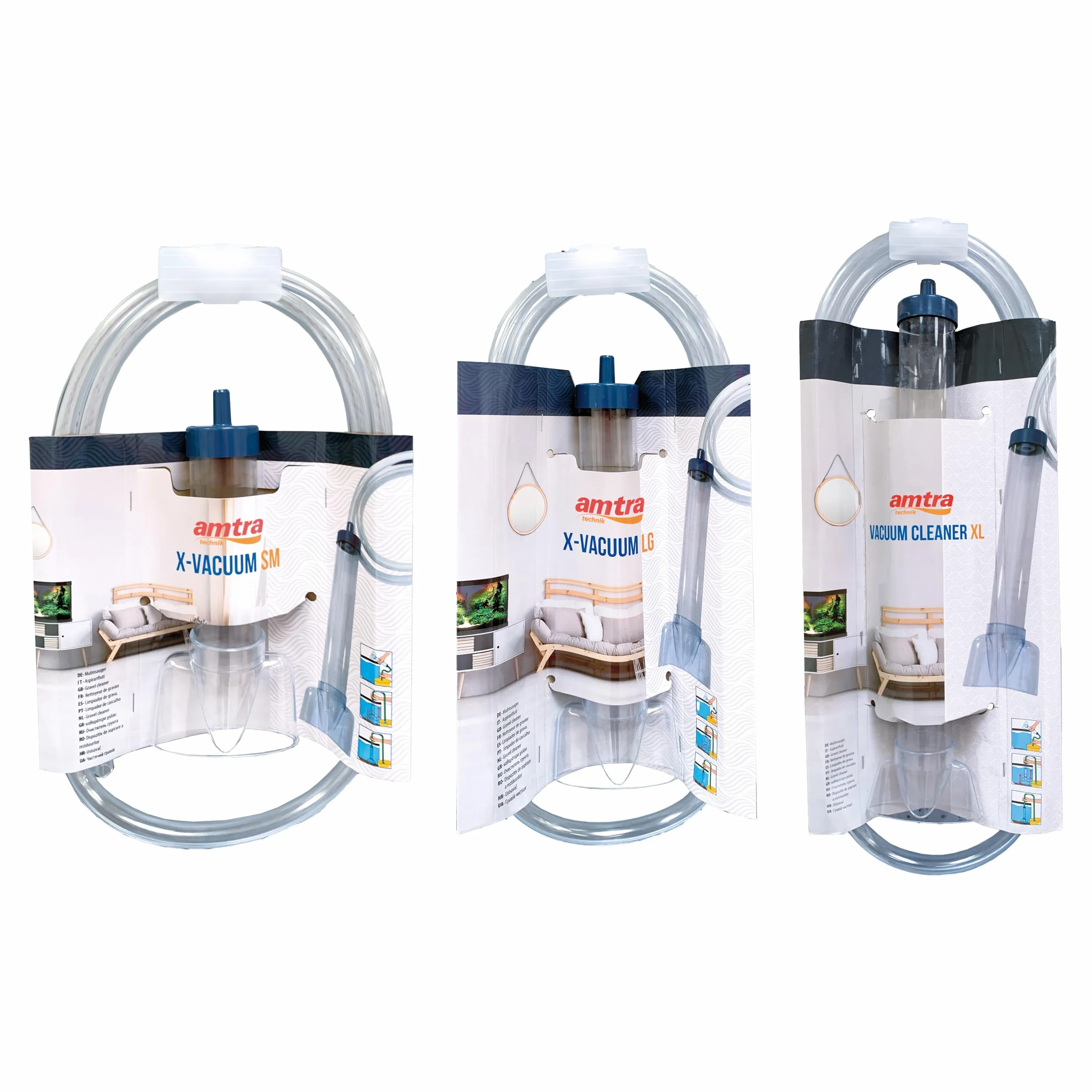 Amtra Sifone aspirarifiuti per pulizia acquario autoinnescante, Kit di Pulizia Acquario, Campana 30 CM