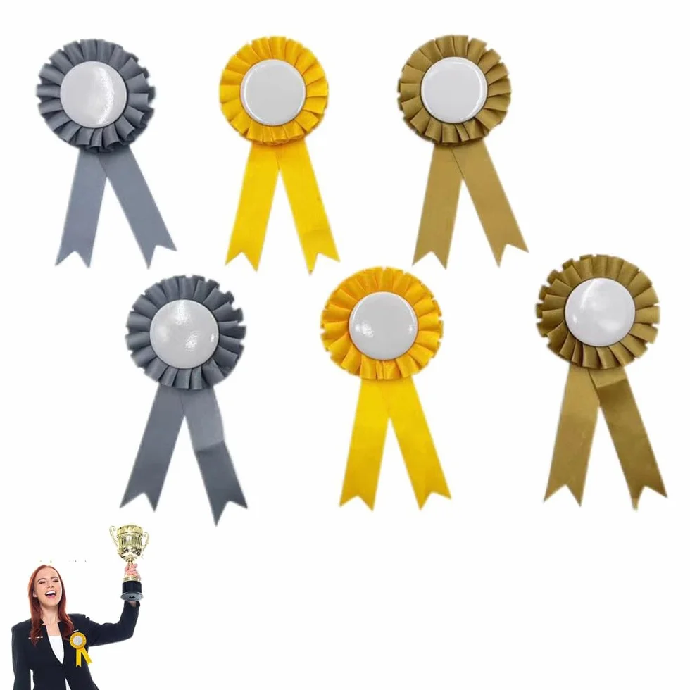 Fiocco da Torneo, 6 Pezzi Coccarde Premiazioni, Rosette per Vincitori,Hobby Horse Accessori Cavallo Divertenti, Nastri da Torneo Nastri per Eventi Sportivi, Coccarde per Vincitori