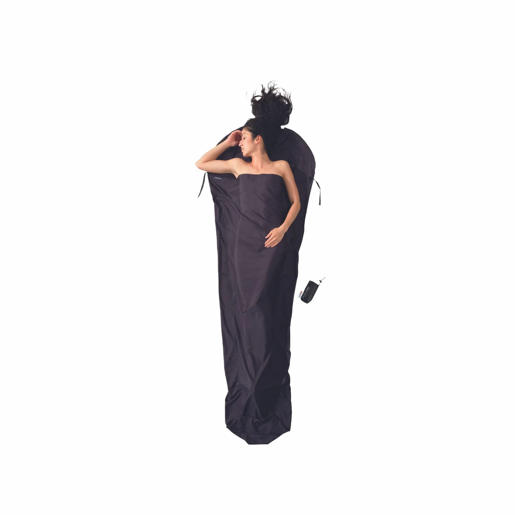 Cocoon Lenzuola per Sacco a Pelo Thermolite Seide Mummyliner, Volcano Grey, 241x90 cm