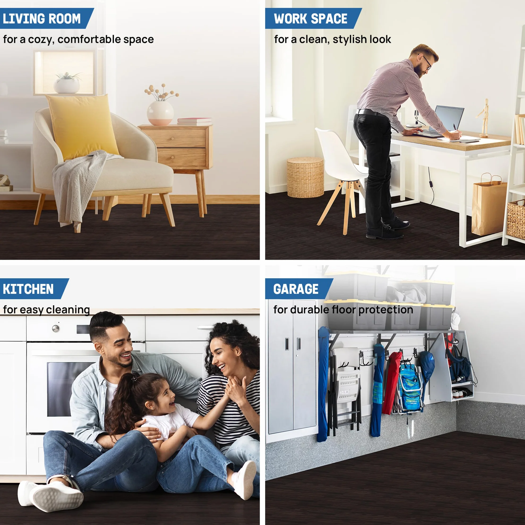 Yes4All 60x60 cm fino a 11,1 m² Set 6/12/30 Piastrelle per pavimenti in schiuma EVA, tappetino in schiuma, tappetino per palestra, tappetino ad incastro per garage, piscina all'aperto