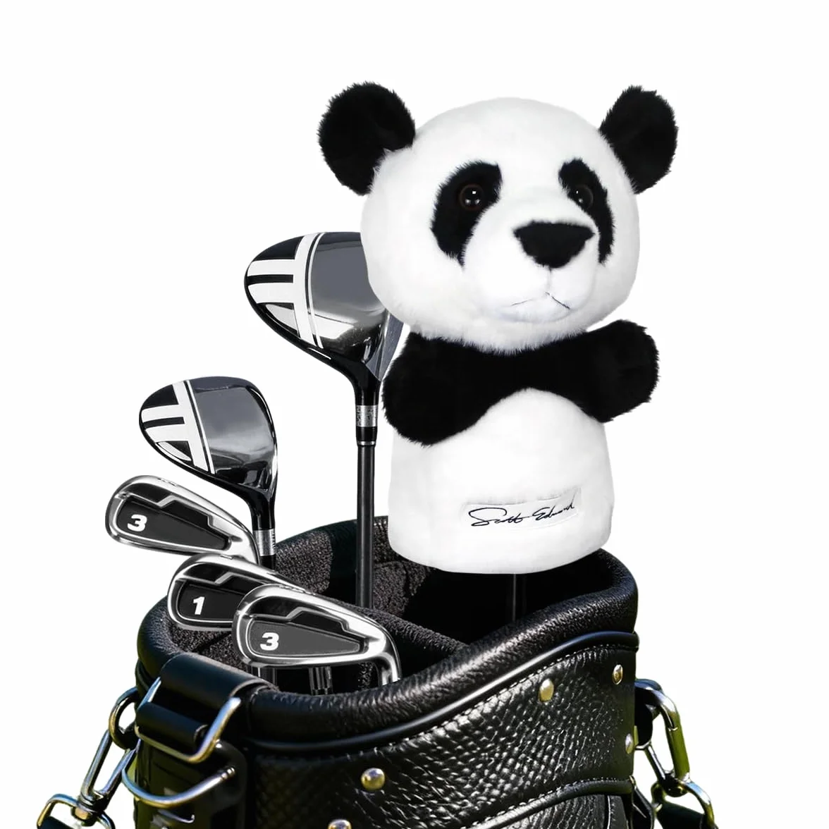 Scott Edward Animal Zoo - Copertura in legno per conducenti e fairway, cani adorabili, divertenti e funzionali (driver Panda-nero)