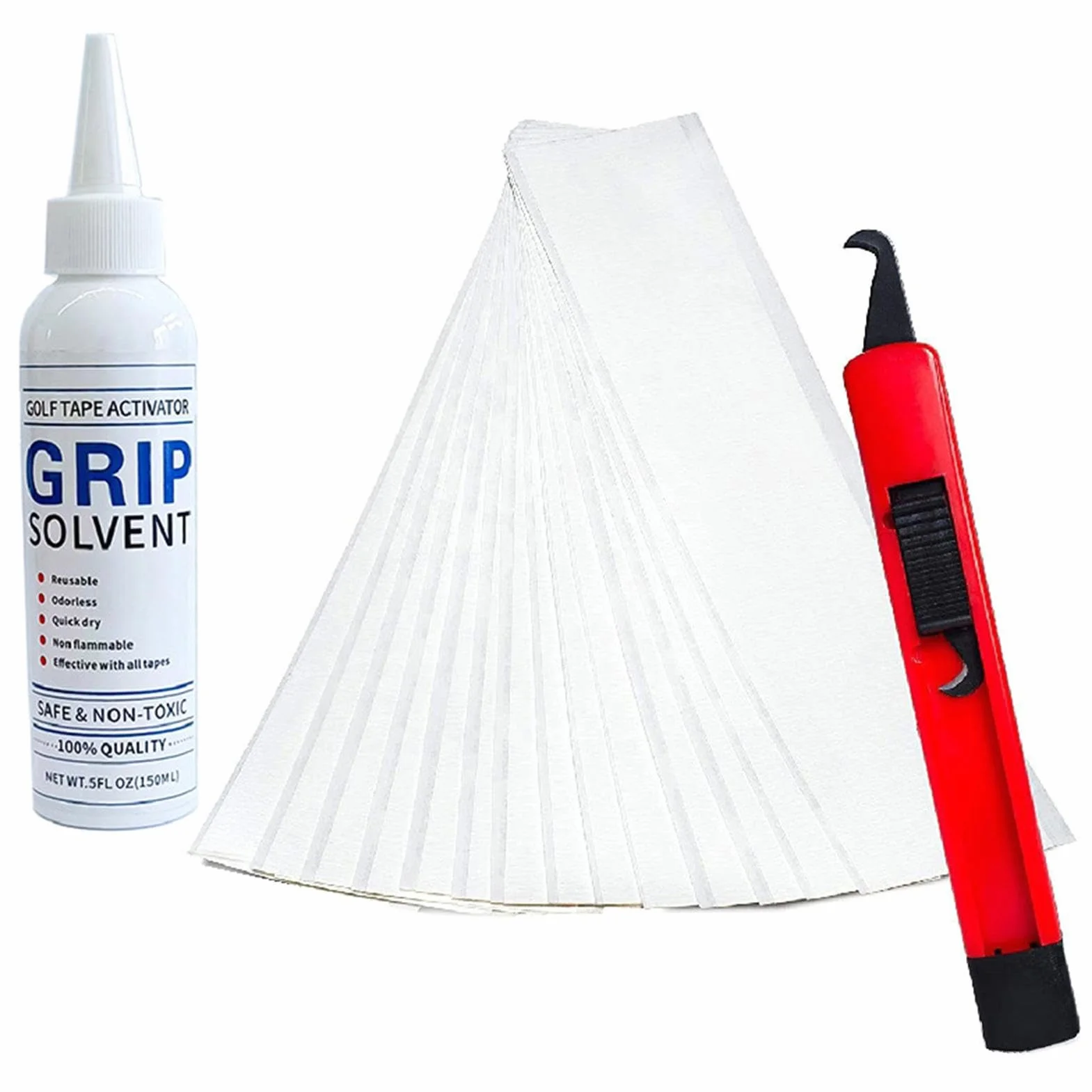 Grip Solvent Golf Grip Tape Strips - Set di ricambio per mazze da golf, kit per riparazioni di golf