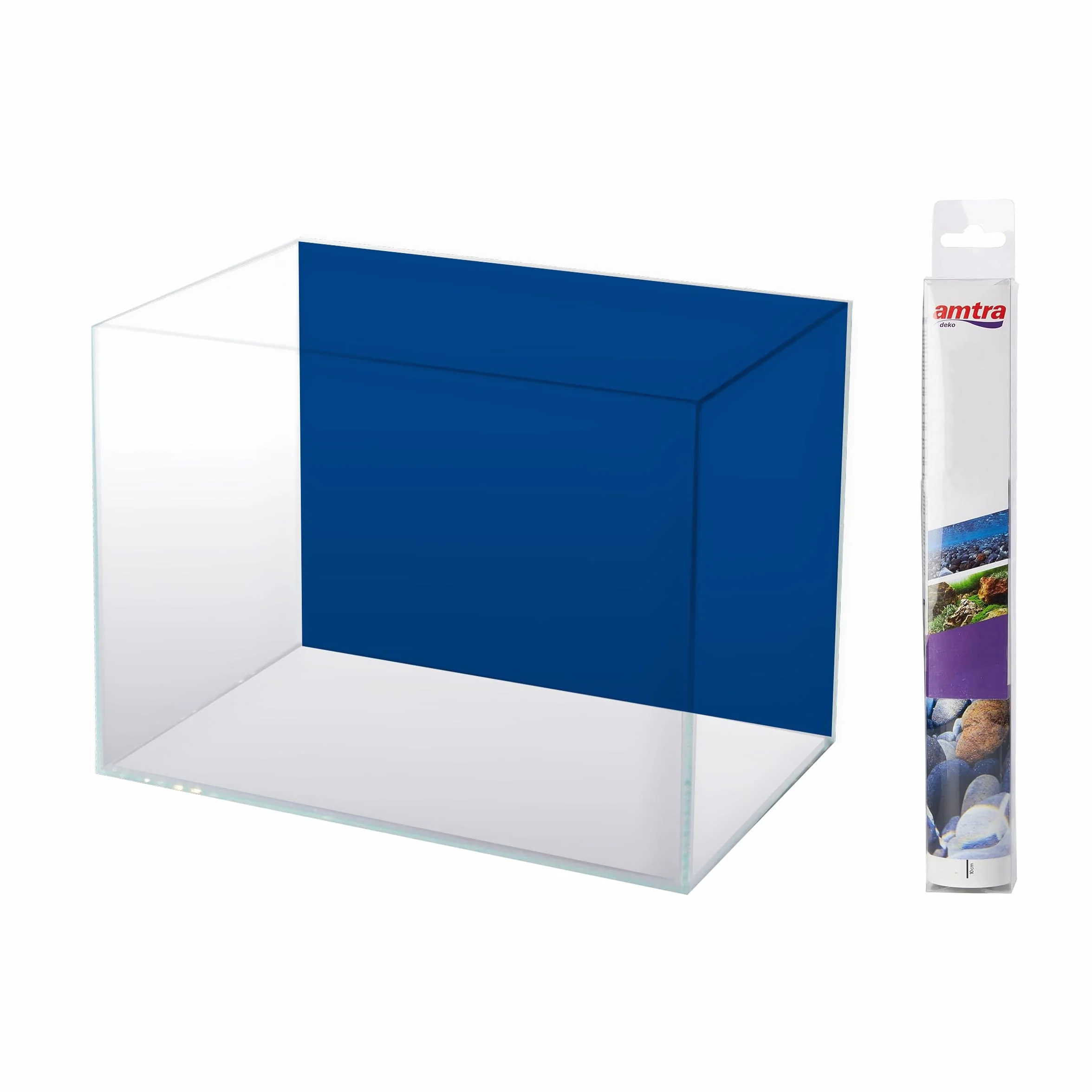 Amtra Sfondo Doppio Black/Blue - Sfondo Poster per Acquario, Decorazione a Doppia Stampa HD, Double Face, Impermeabile, Formato 45x100 cm
