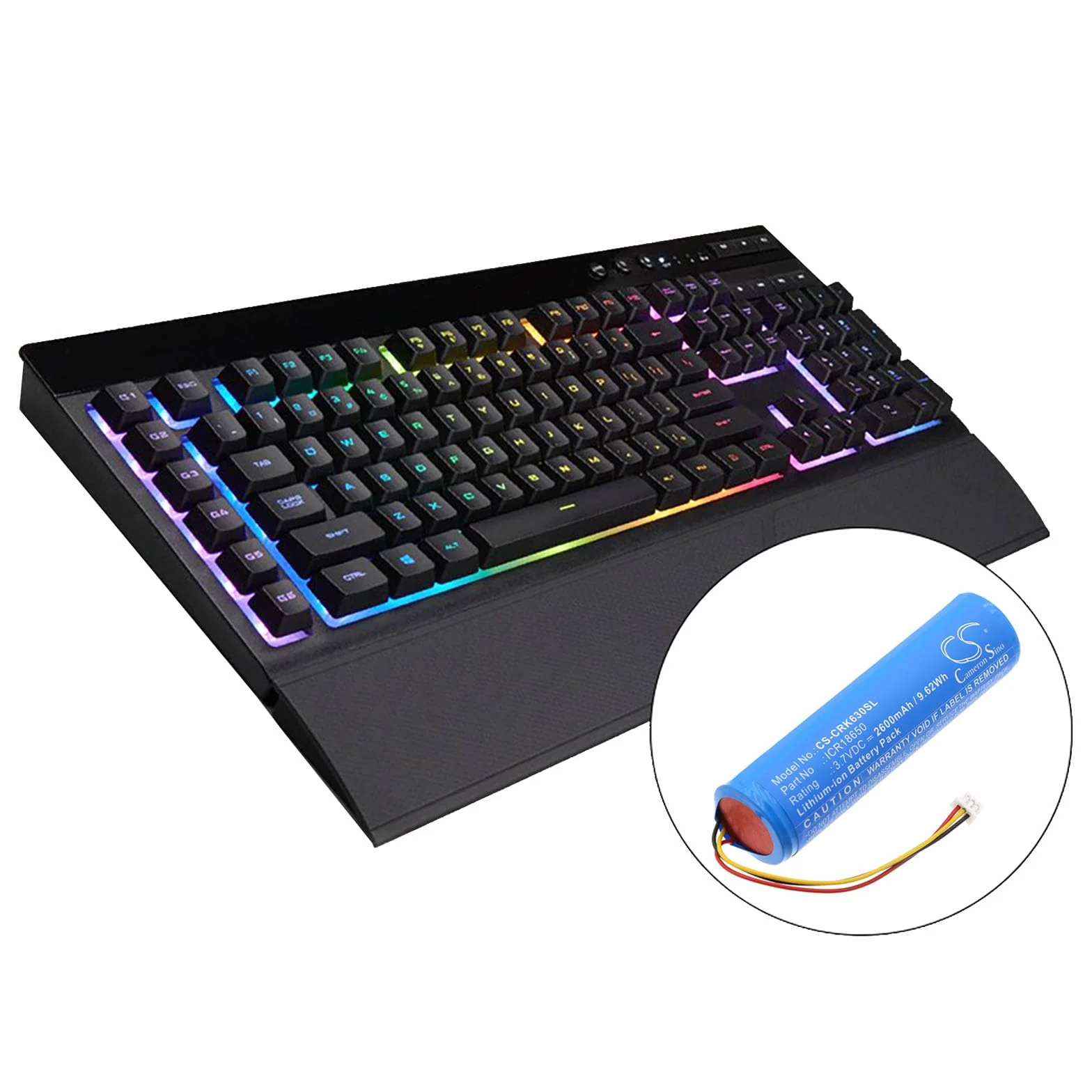 Batteria 2600mAh compatibile con Corsair K57 K63 sostituisce FBA