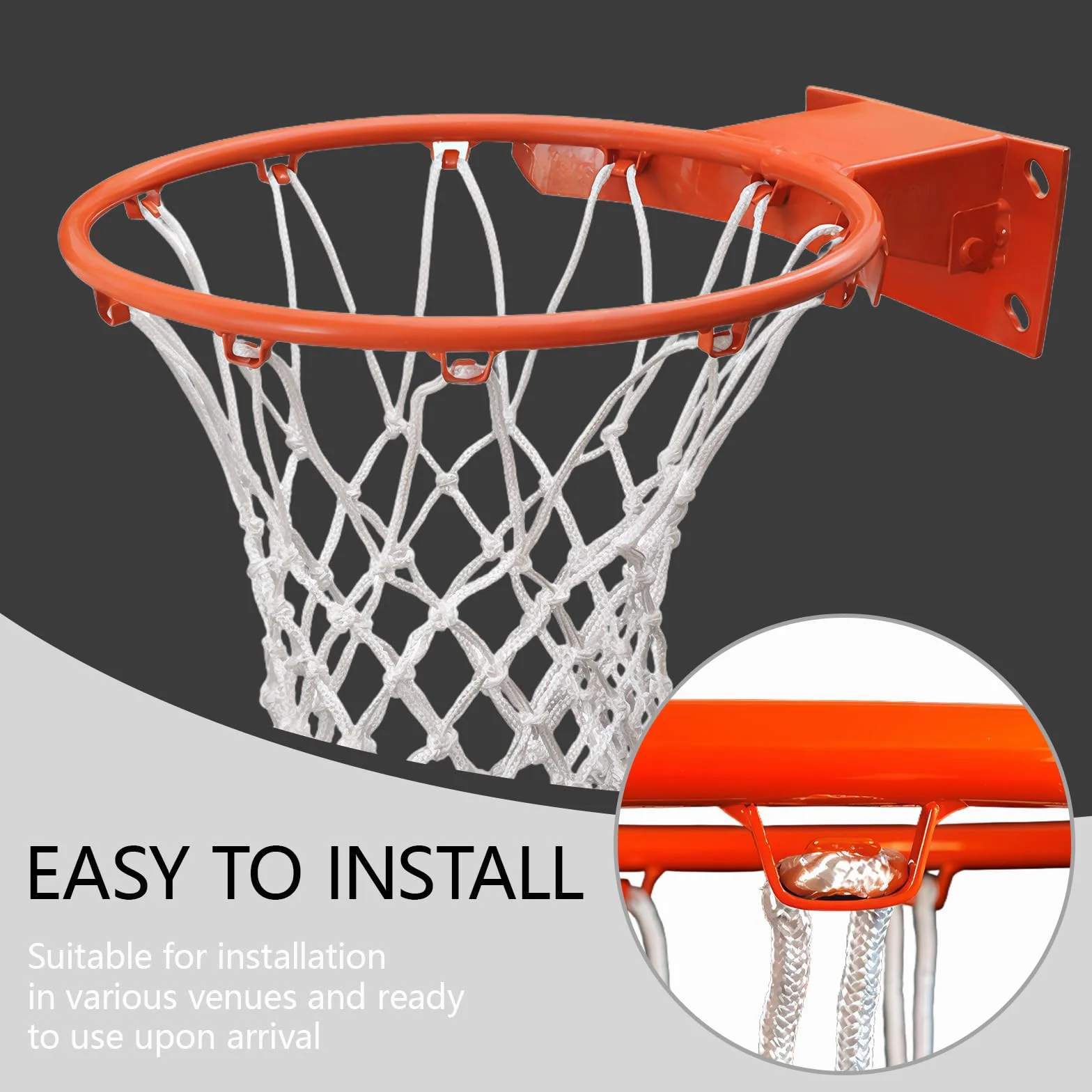 Rete da Basket di Ricambio Resistente alle Intemperie 12 Passanti Anti-Whip