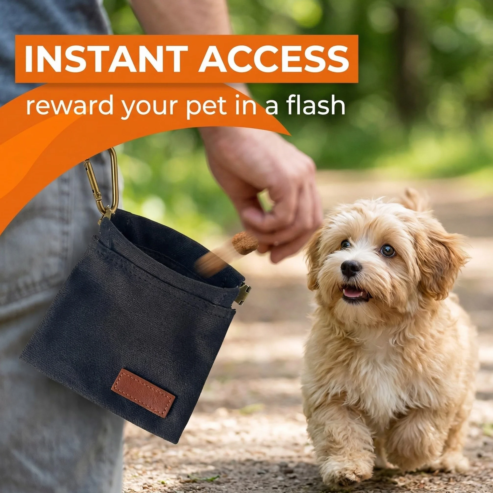1 Pezzi Borsa Addestramento Cani con Porta Snack Integrato, Mani Libere e Moschettone, Porta Crocchette per Cani - Accessorio per Addestramento Professionale per Passeggiate, Agility