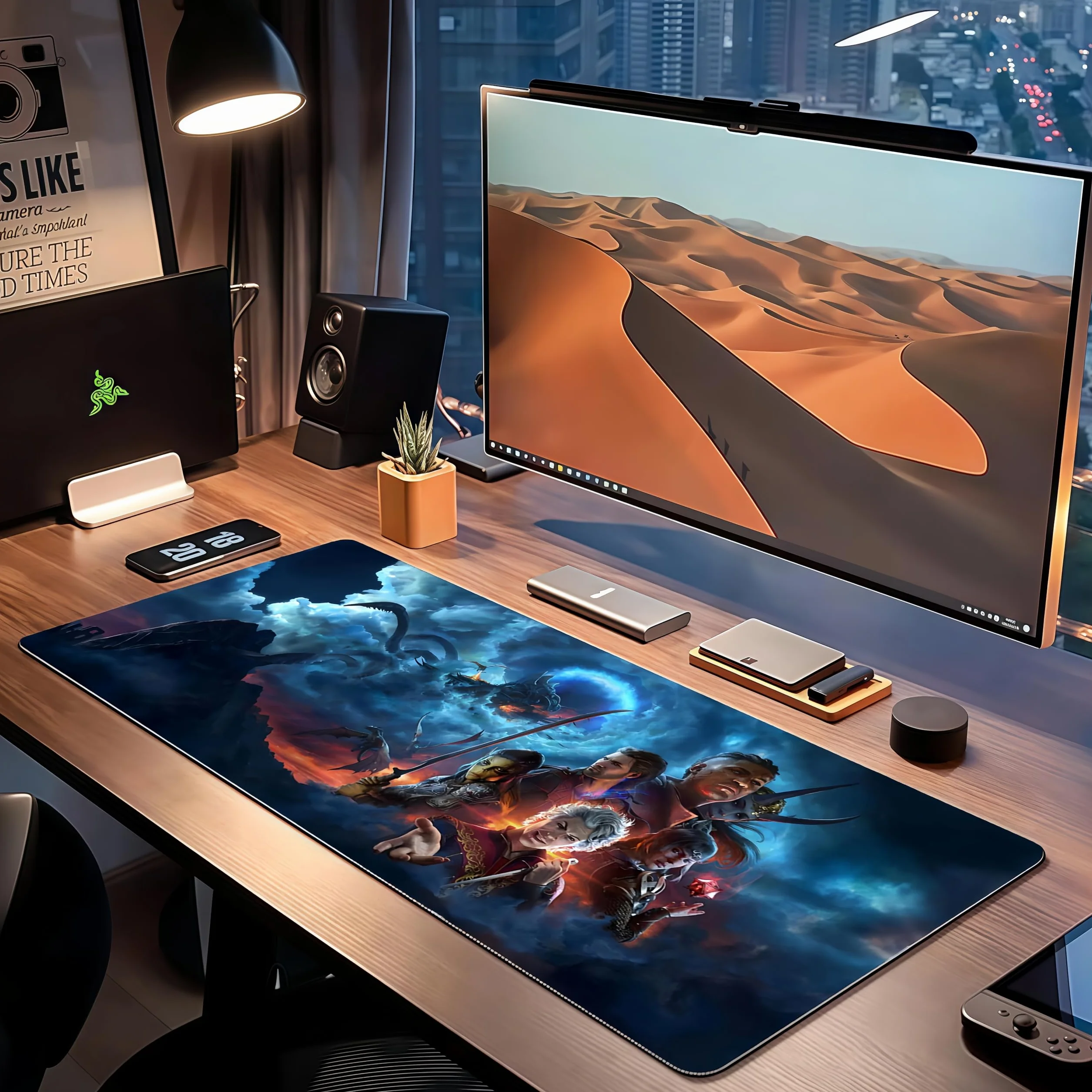 Baldur's Gate 3 tappetino per mouse da gioco grande, per tastiera e scrivania