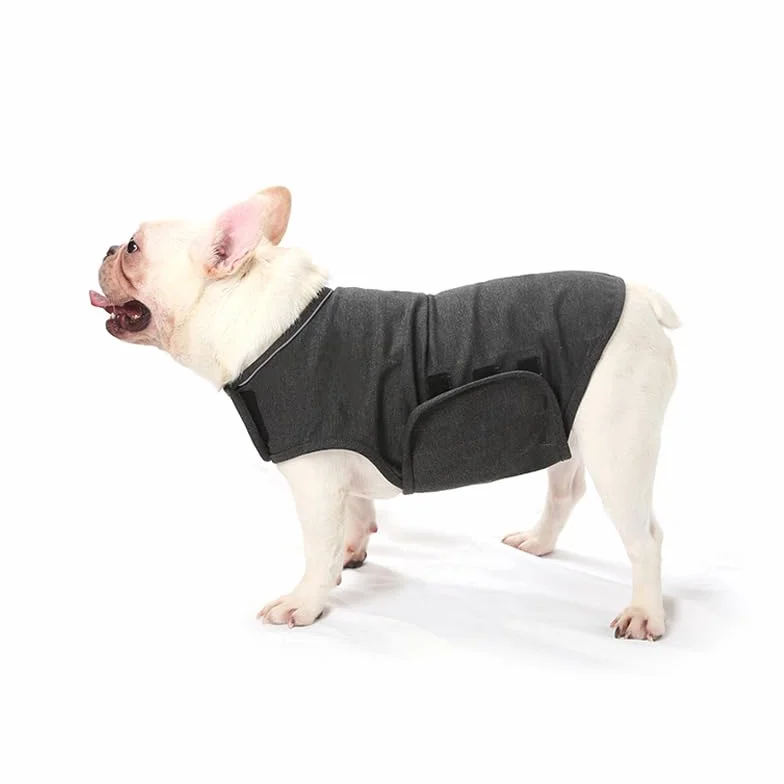 Cappotto Anti-Ansia per Cani Giacca Leggero Avvolgente Calmante Comfort Grigio M