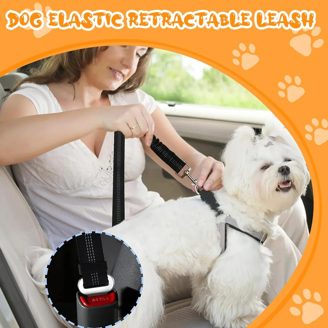 Cintura Sicurezza Cani Auto, 1 Unità Cintura Regolabile Con Poggiatesta, Colore Nero Per Viaggi Sicuri