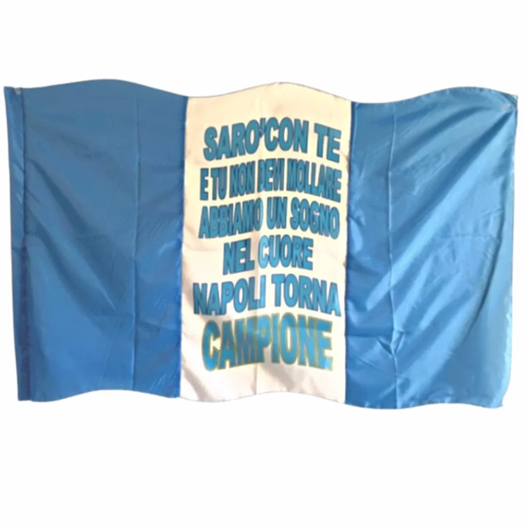 NARAMAKI Bandiera del Napoli 90x150con Passante per Asta - Ideale per Tifoseria di Calcio (Bandiera con Te)