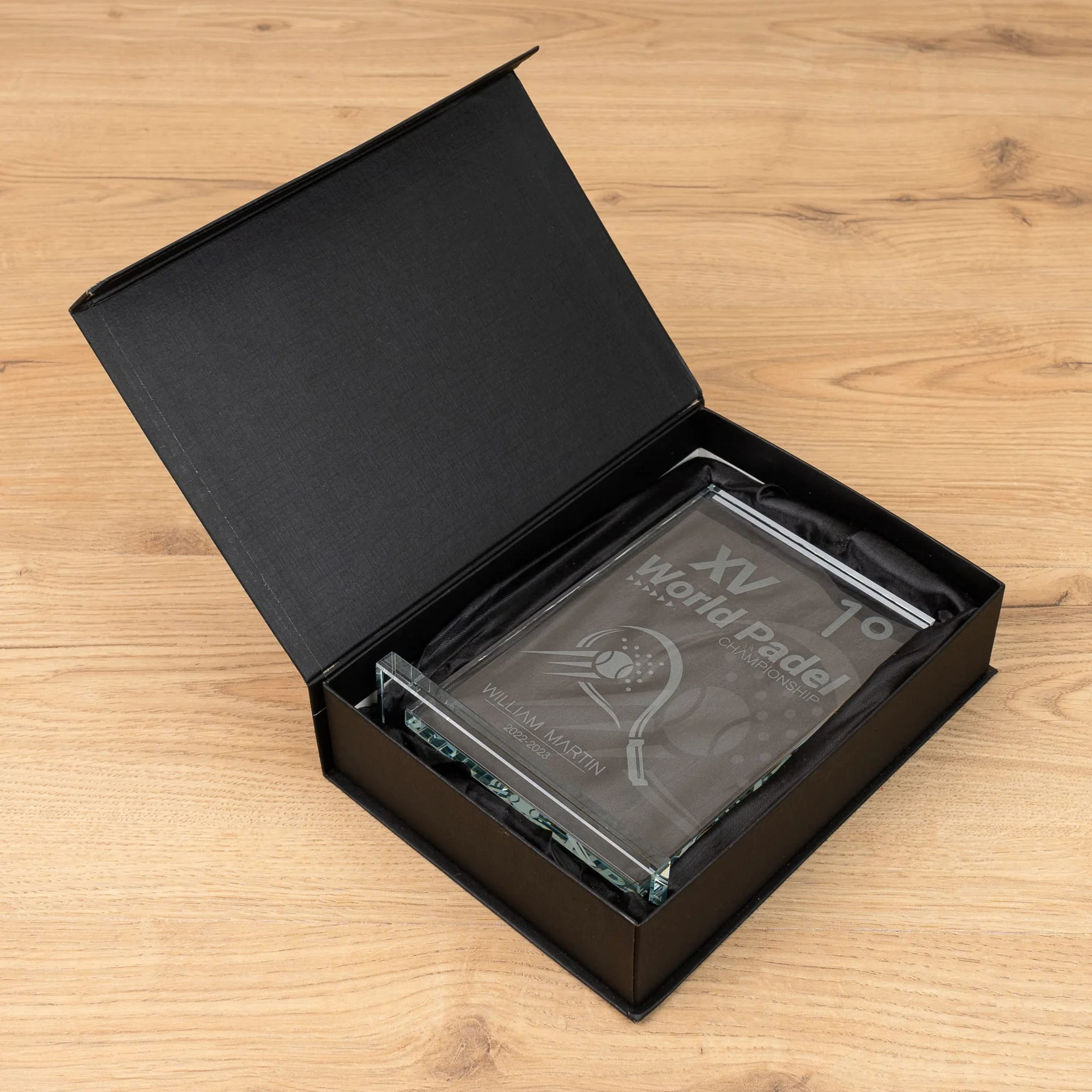 Wanapix | Trofeo Personalizzato in Vetro | Incisione Laser | Astuccio Incluso | Premio/Trofeo/Ricordo | Rettangolare 12x19 cm