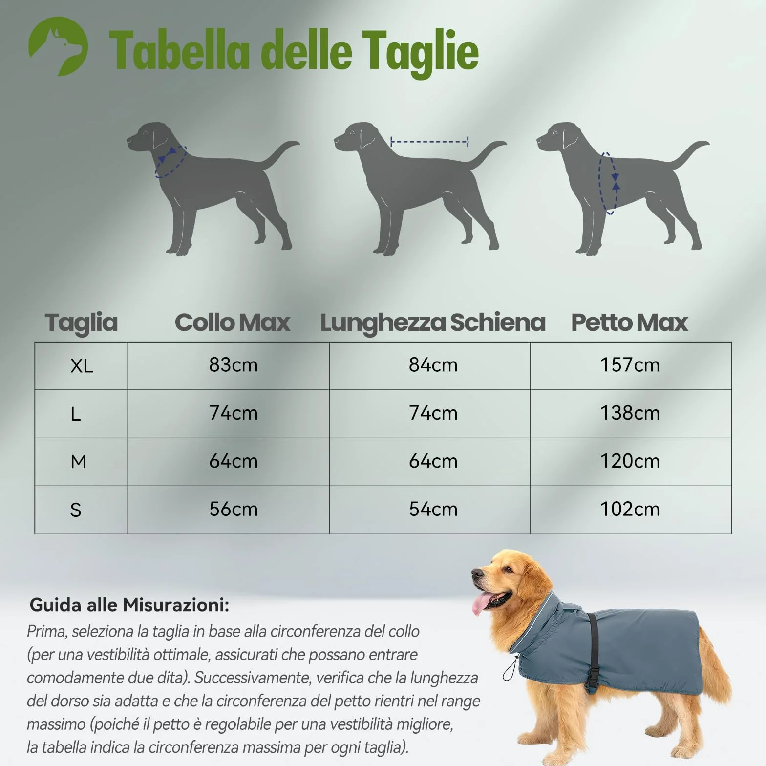 Zellar Impermeabile per Cani Regolabile, Leggero con Buco per Collare e Strisce Riflettenti, Vestibilità Facile, Traspirante Cappotto Pioggia Cane Taglie Media e Grandea (XL, Grigio)