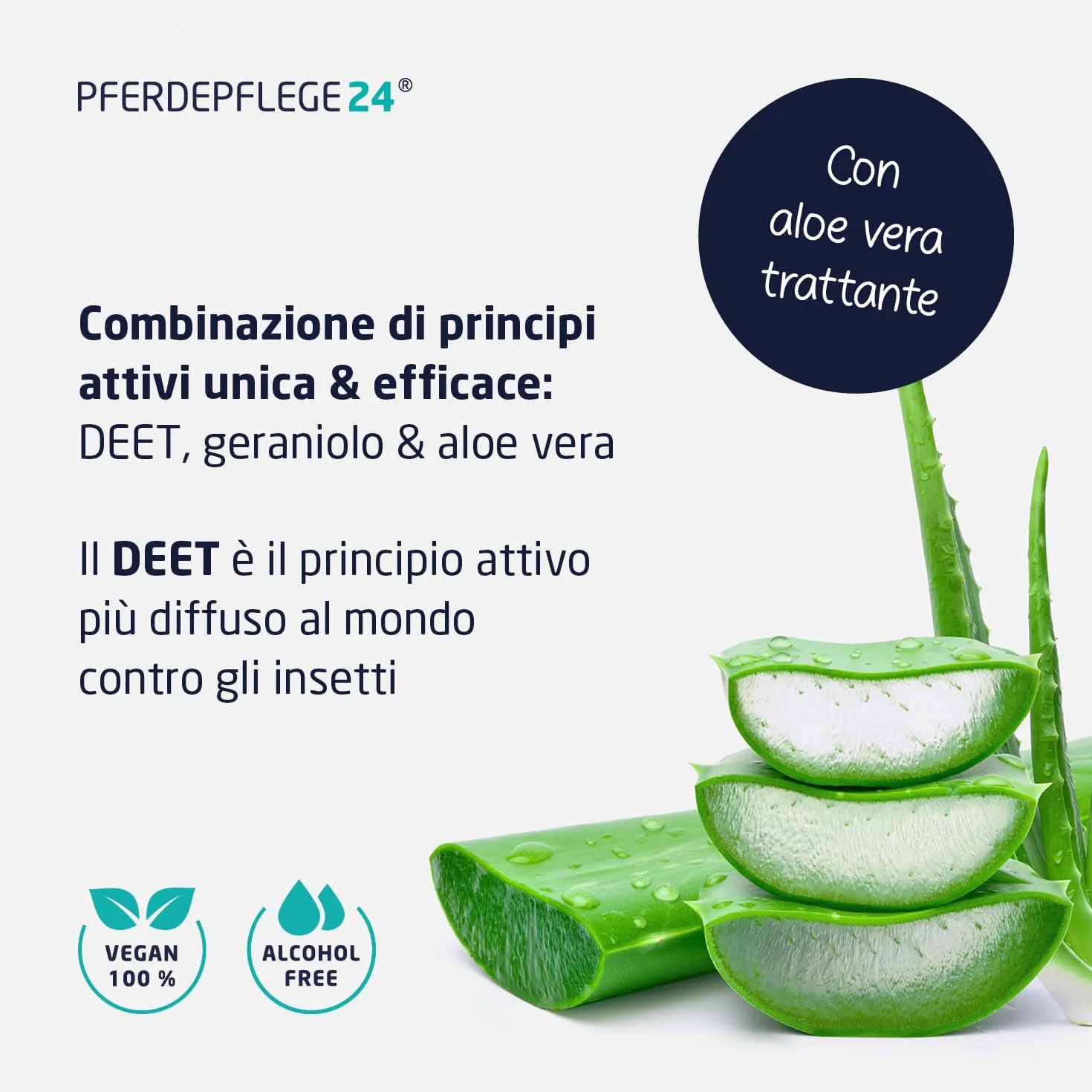 PFERDEPFLEGE24 Repellente Insetti Cavallo Spray 1l - Protezione immediata con Aloe Vera - Effetto Lunga Durata contro tafani, zanzare, mosche e zecche
