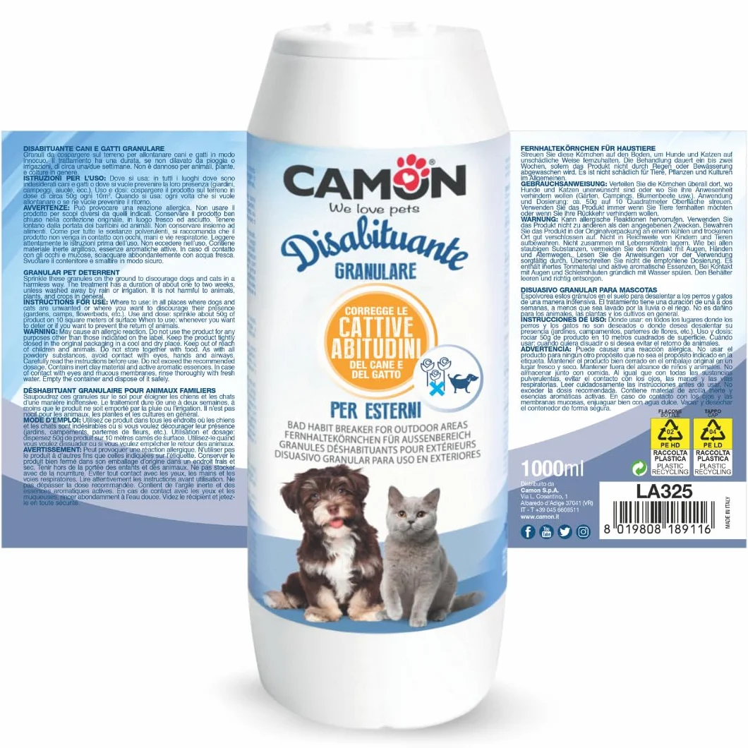 CAMON | Disabituante Cani e Gatti Granulare, 1L, Efficace per Ambienti Esterni, Sicuro per Animali e Umani