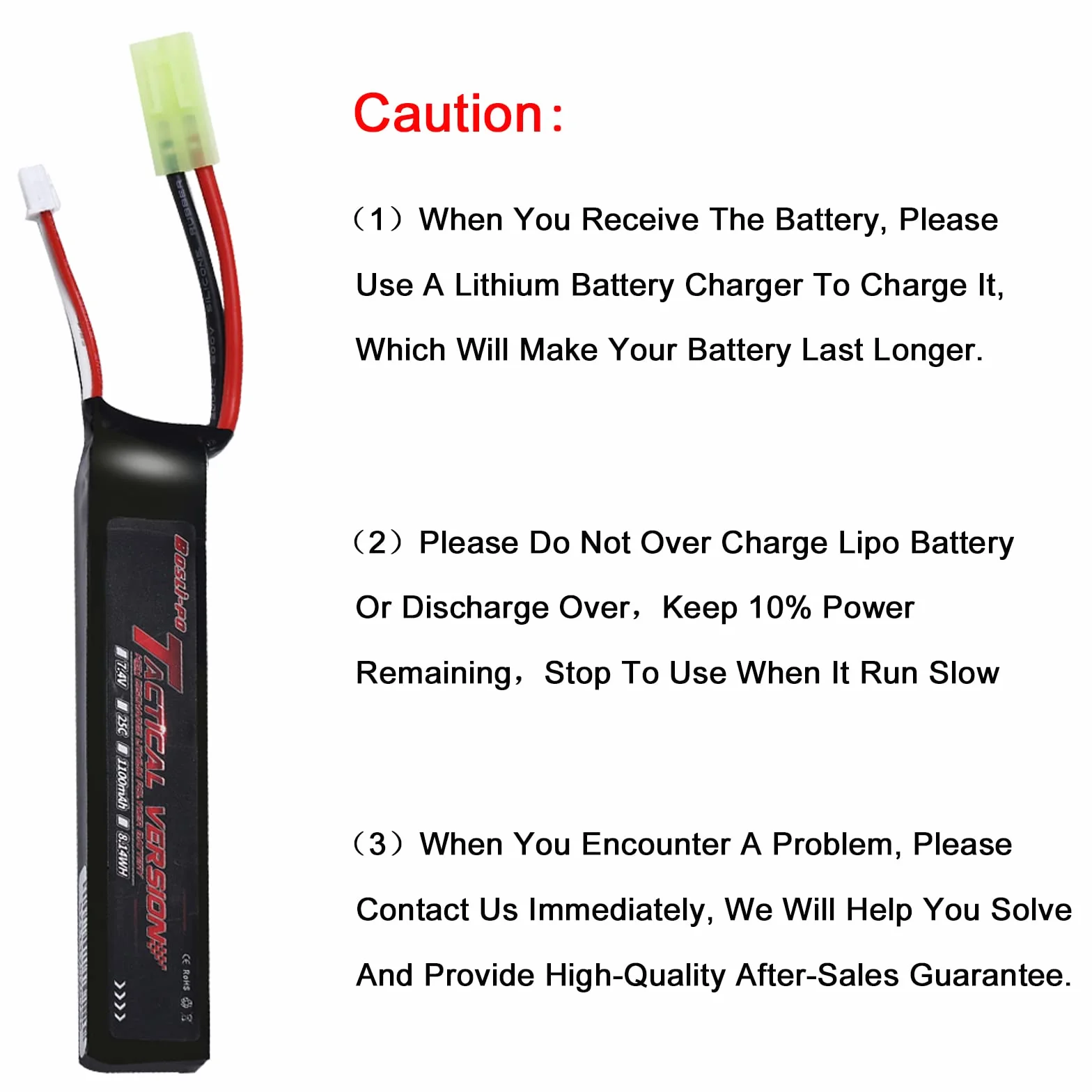 7.4V Airsoft Batteria 2S 25C 1100mAh AEG AK47 MP5 PDW M4 G36 Mini Connettore