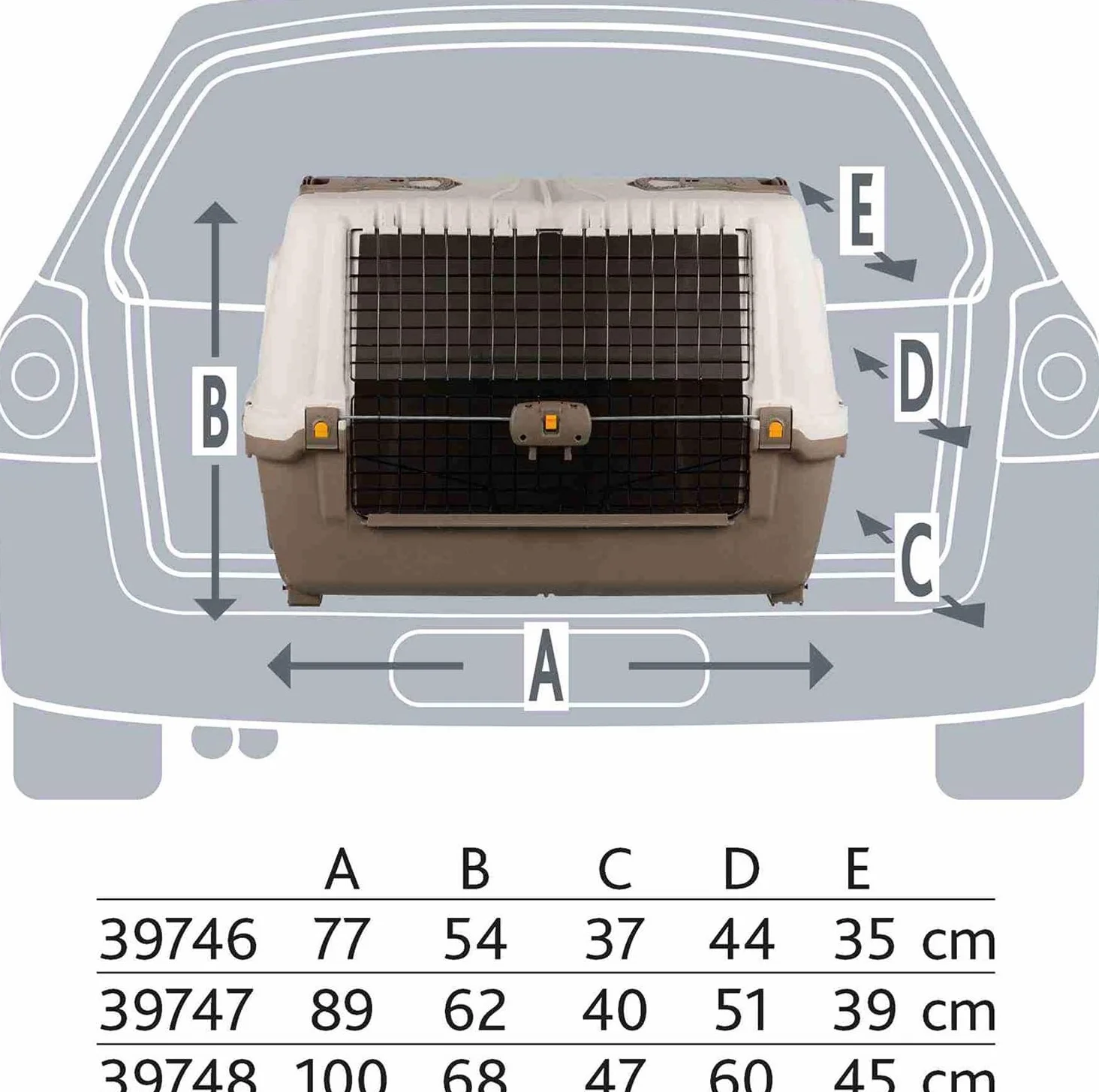 MPS TRASPORTINO per Cane SKUDO 90 Trasporto Auto OMOLOGATO 90x51x60(h) cm