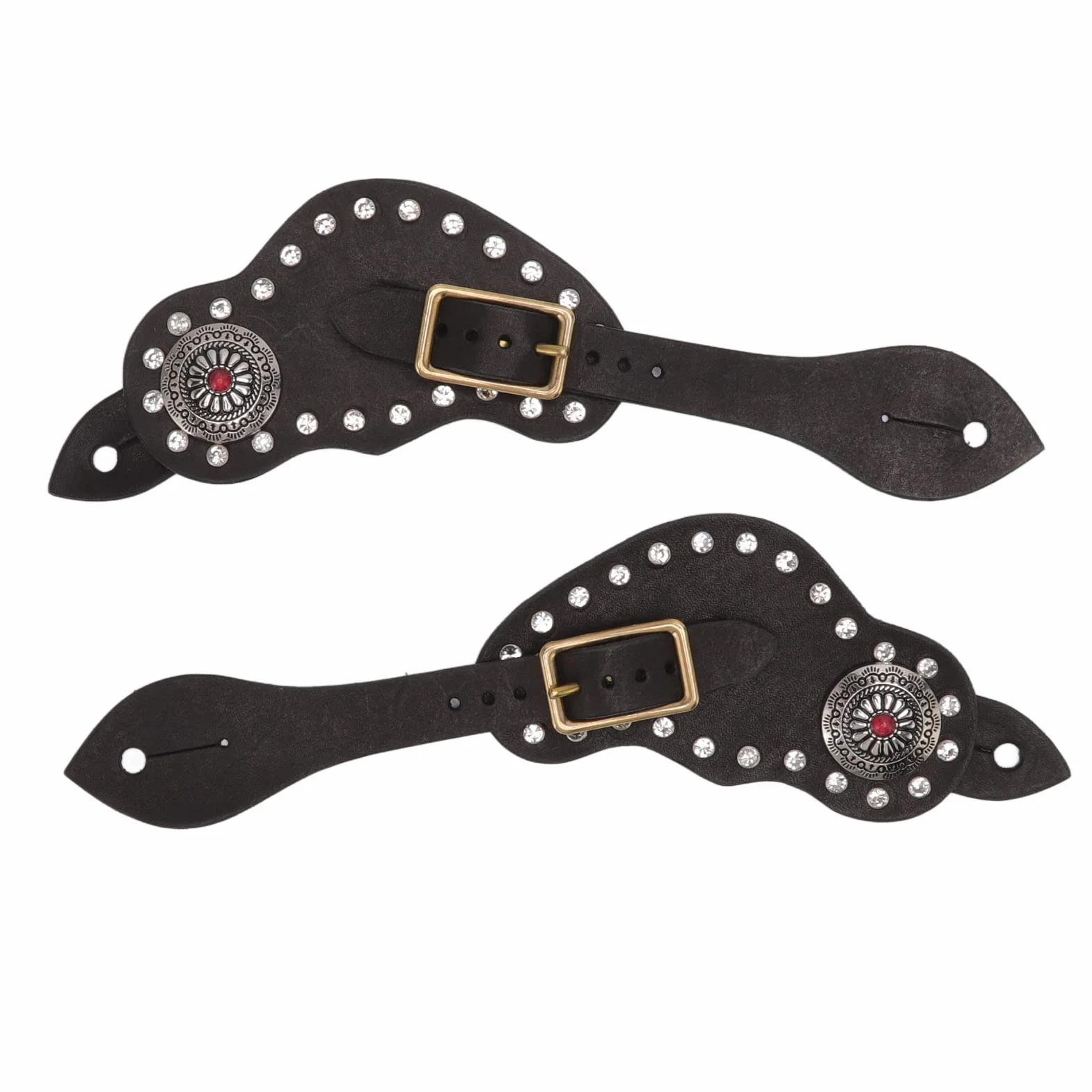 Cinturini per speroni in Pelle per Uomo Donna, Cinturini per speroni Occidentali in Pelle Stile Vintage Occidentale Equipaggiamento Protettivo per Equitazione Accessori equestri