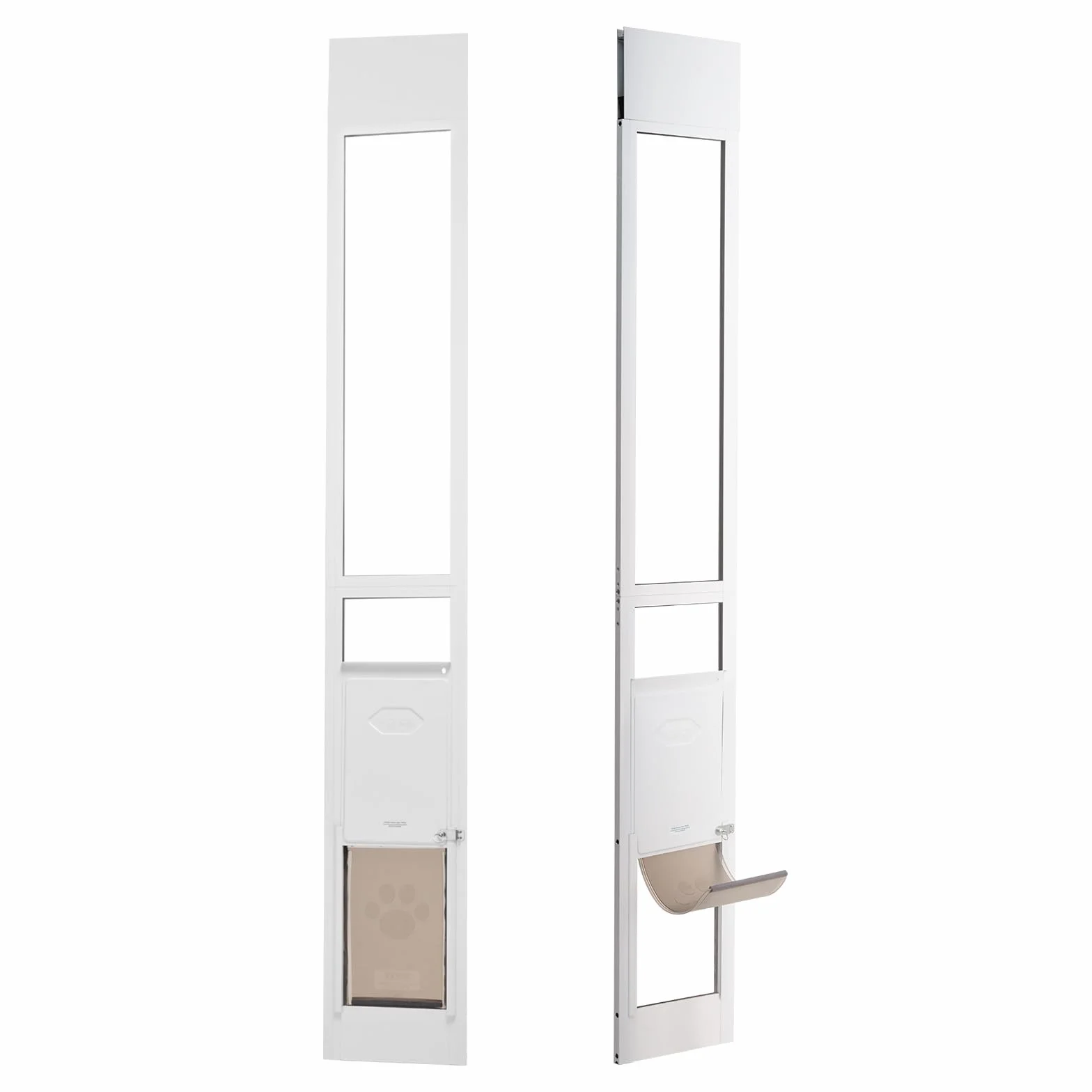 VEVOR Porta per Cani Scorrevoli in Vetro Altezza Regolabile 1927-2049mm, Vetro Temperato con Telaio in Alluminio