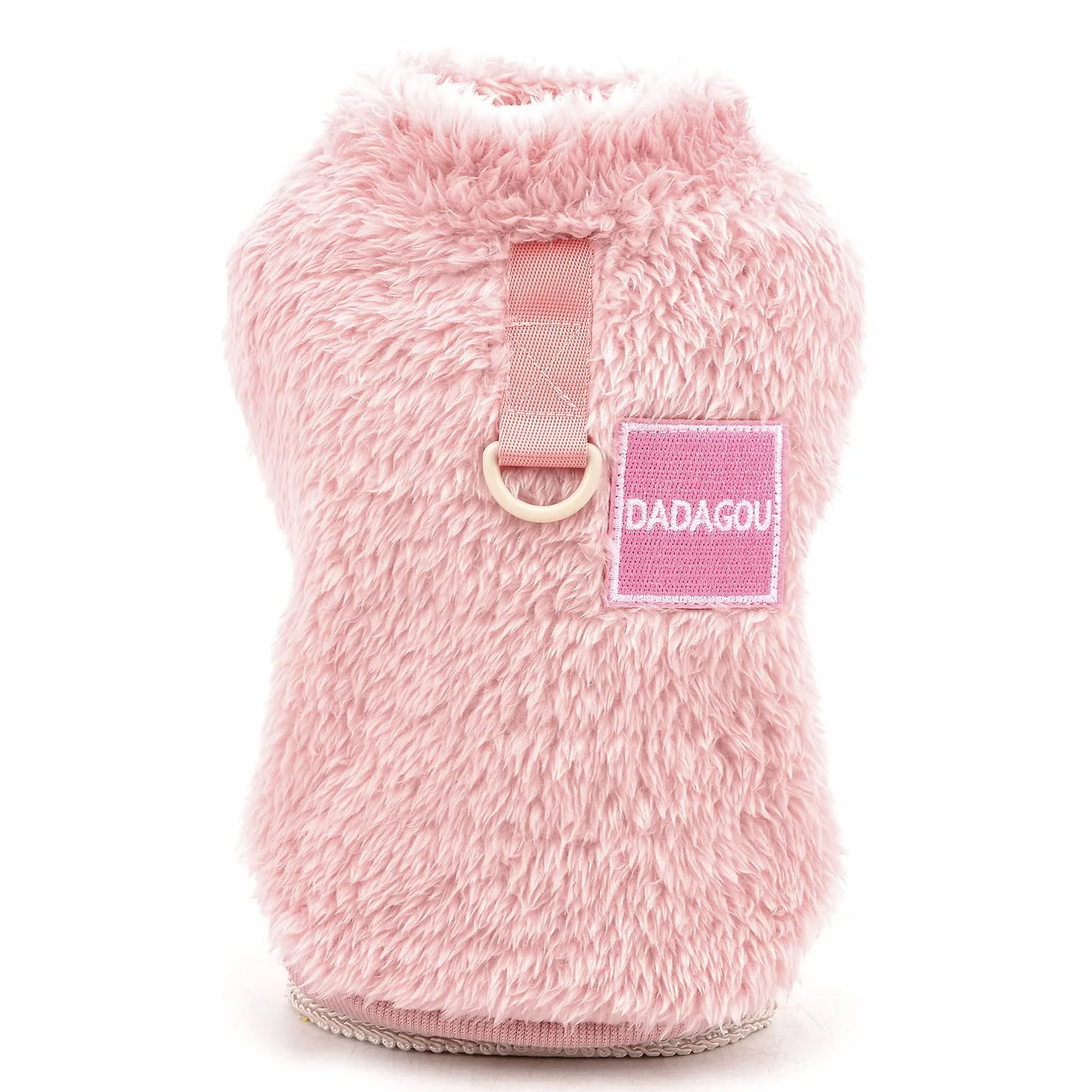 Pet Sherpa Maglione in pile con dolcevita e anello a D per cani piccola taglia gatto cucciolo Yorkie Chihuahua vestiti caldi autunnali invernali rosa S