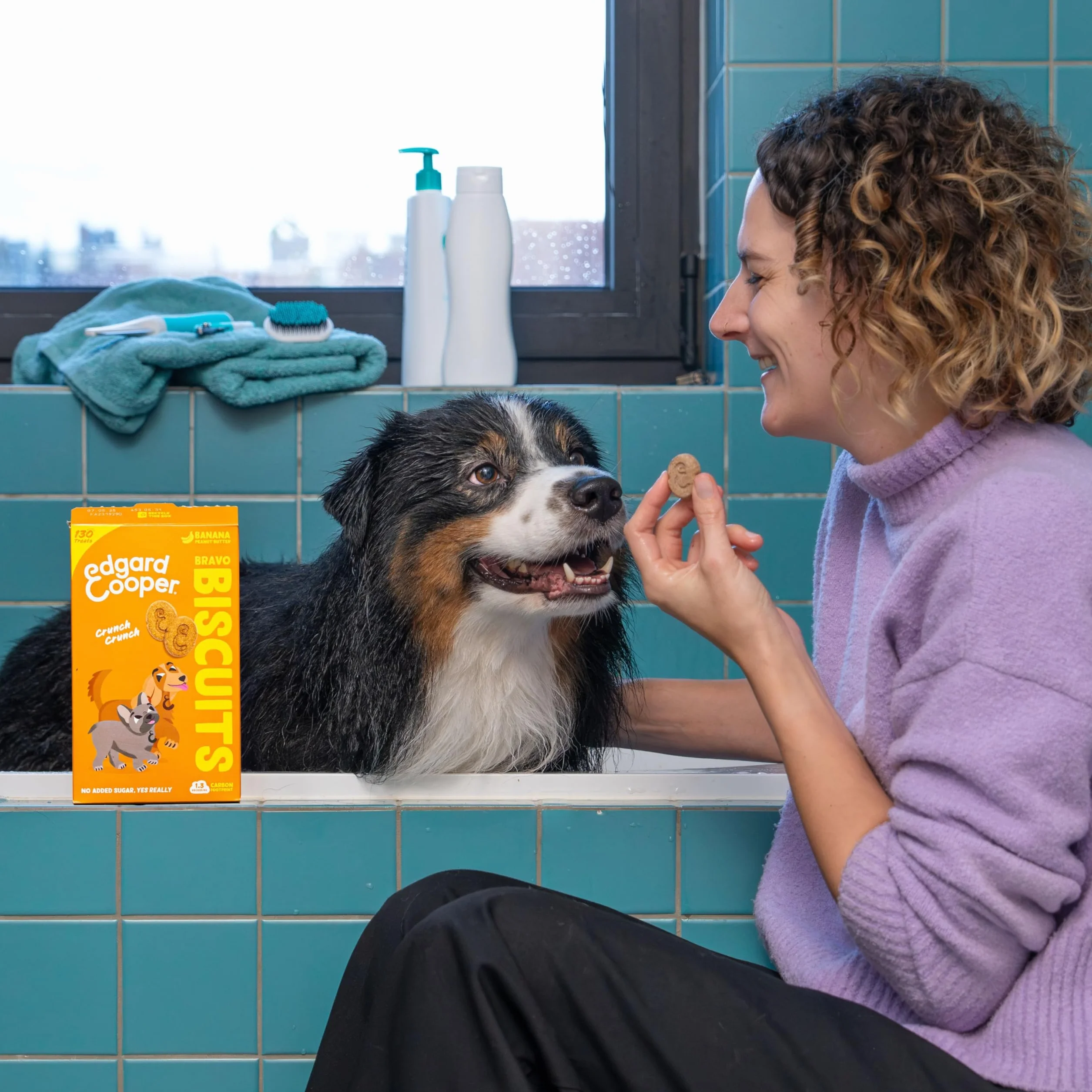 Edgard & Cooper Snack per cani, Bravo Biscotti, (Banana, 1 x 400g Bag), Snack con cereali di origine vegetale, a base di frutta, perfetti per l'allenamento