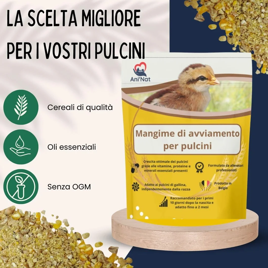 AniNat Alimento starter per pulcini 1° età con vitamine proteine minerali 1,8 kg