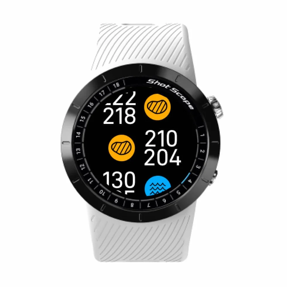 Shot Scope X5 GPS Watch and Shot Tracking System Prestige White