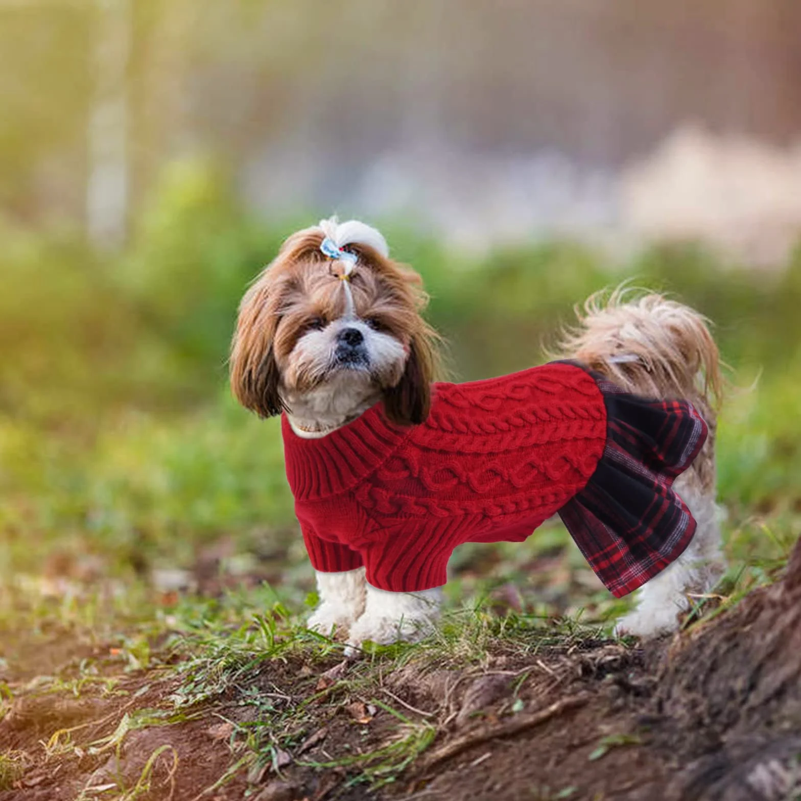 Maglione Invernale per Cani, Pullover Invernale Cani Vestito Caldo Rosa Spesso Maglione di Natale Abbigliamento Invernale Cani(Rosso, M)
