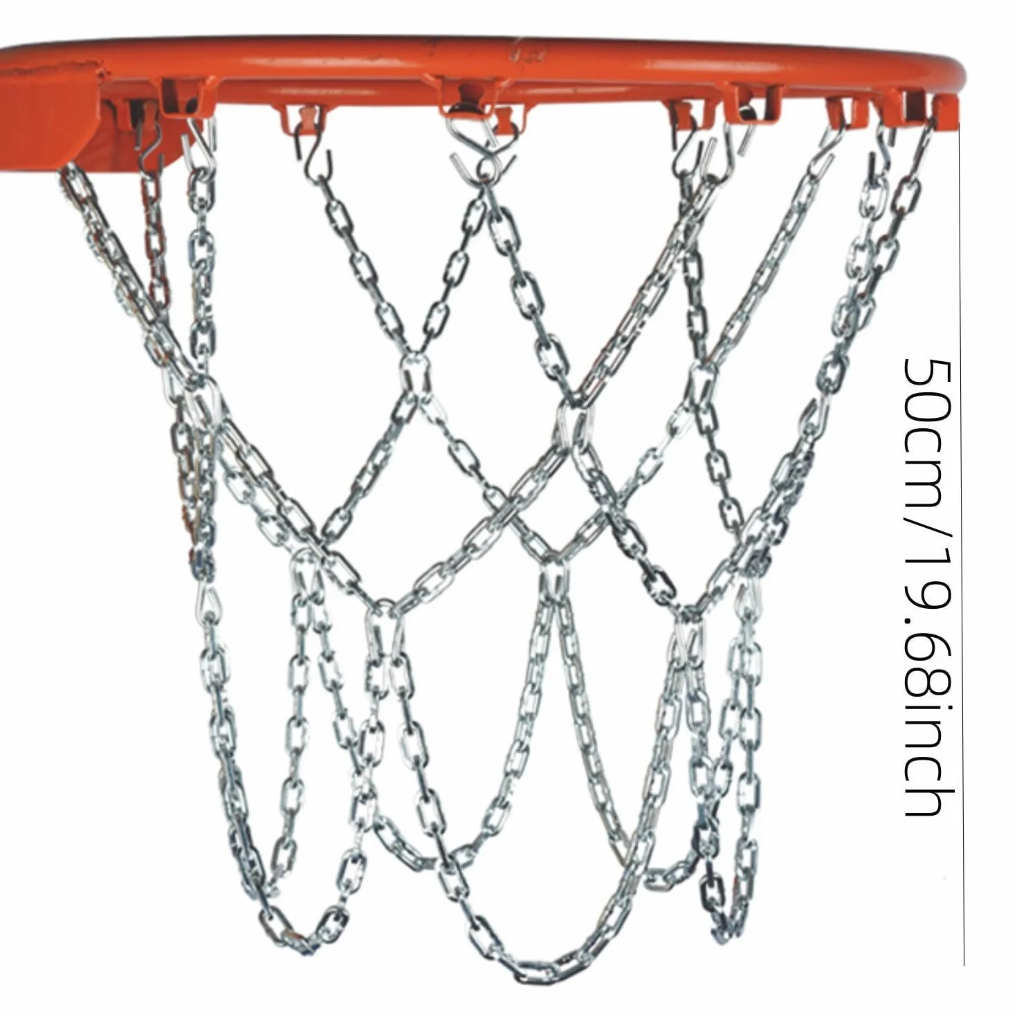 Aoser Rete Da Basket Resistente Con Catena Argento Metallizzato