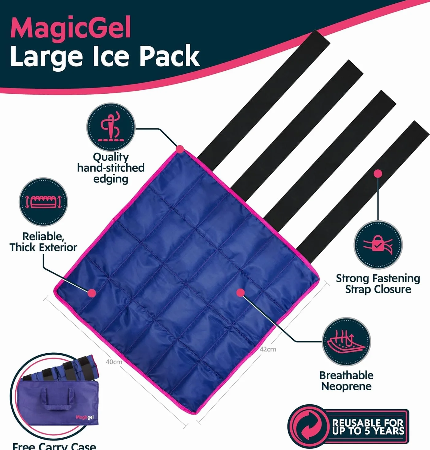 Magic Gel Impacco Ghiaccio per Cavalli - Impacchi Gel per Raffreddamento: Gambe, Garretto, Caviglia, Ginocchio e Zoccoli. Stivale Ghiaccio Gel Singolo per Stinco Cavallo (Doppio pacco)