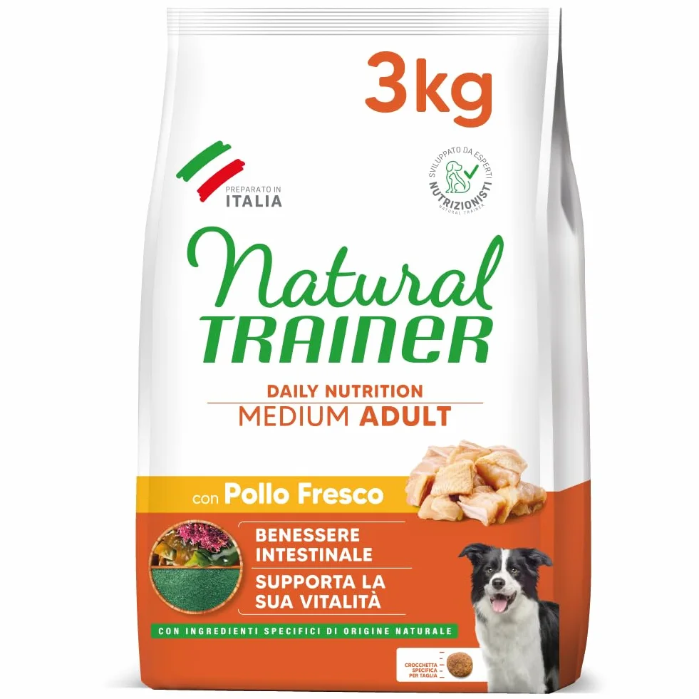 Trainer Natural Cibo per Cani Medium Adult, Pollo, 3 Kg