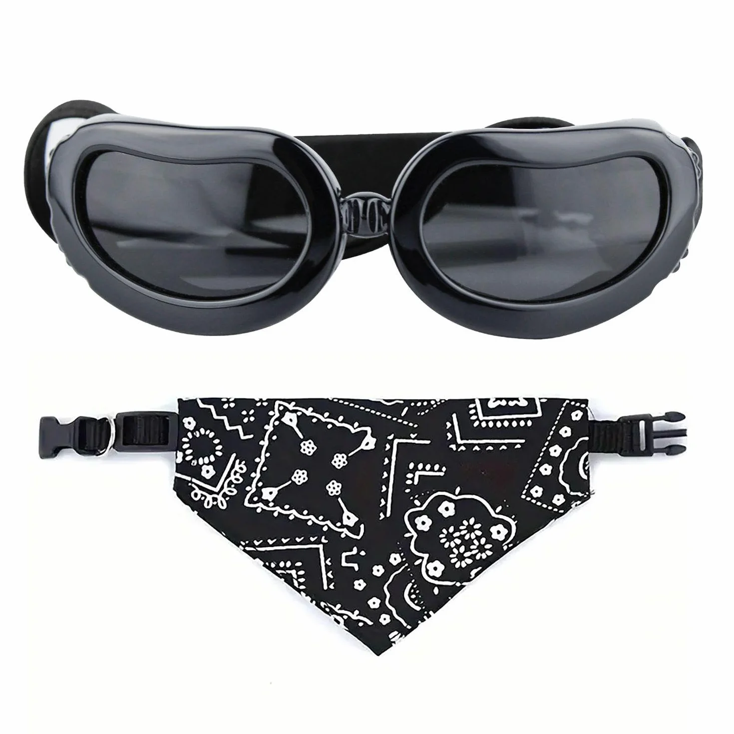 1 Occhiali per Cani di Piccola Taglia E 1 Bandana per Cani, Occhiali Regolabili, Accessori per Animali Domestici, Occhiali da Sole per Cani, Accessori per Bende per Animali Domestici
