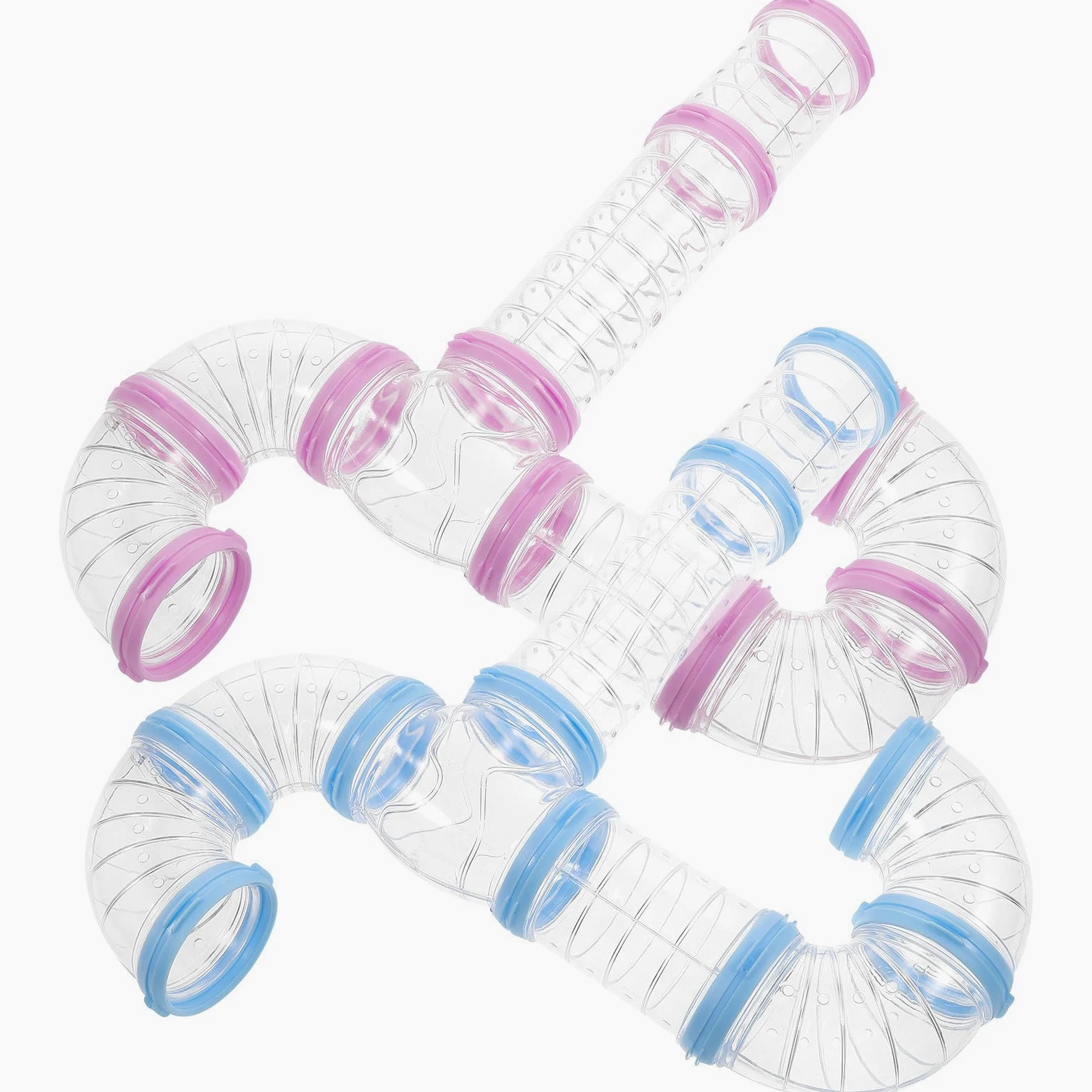 NUOBESTY Tunnel Accessorio D'india Porcellini e per Plastica in Criceti Assortito Colore Set da 2 Espande L'habitat e Promuove L'attività per Gabbia nei Piccoli Animali