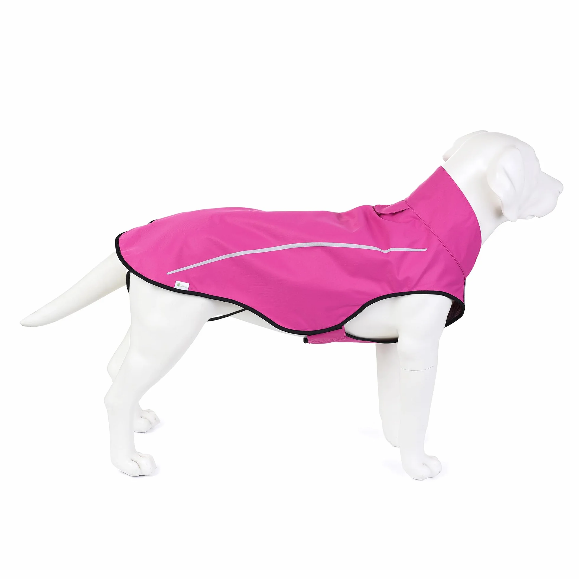 Mile High Life Impermeabile per cani | Abbigliamento per animali domestici regolabile | Giacca antipioggia leggera con striscia riflettente | Chiusura facile da inserire, rosa acceso, media