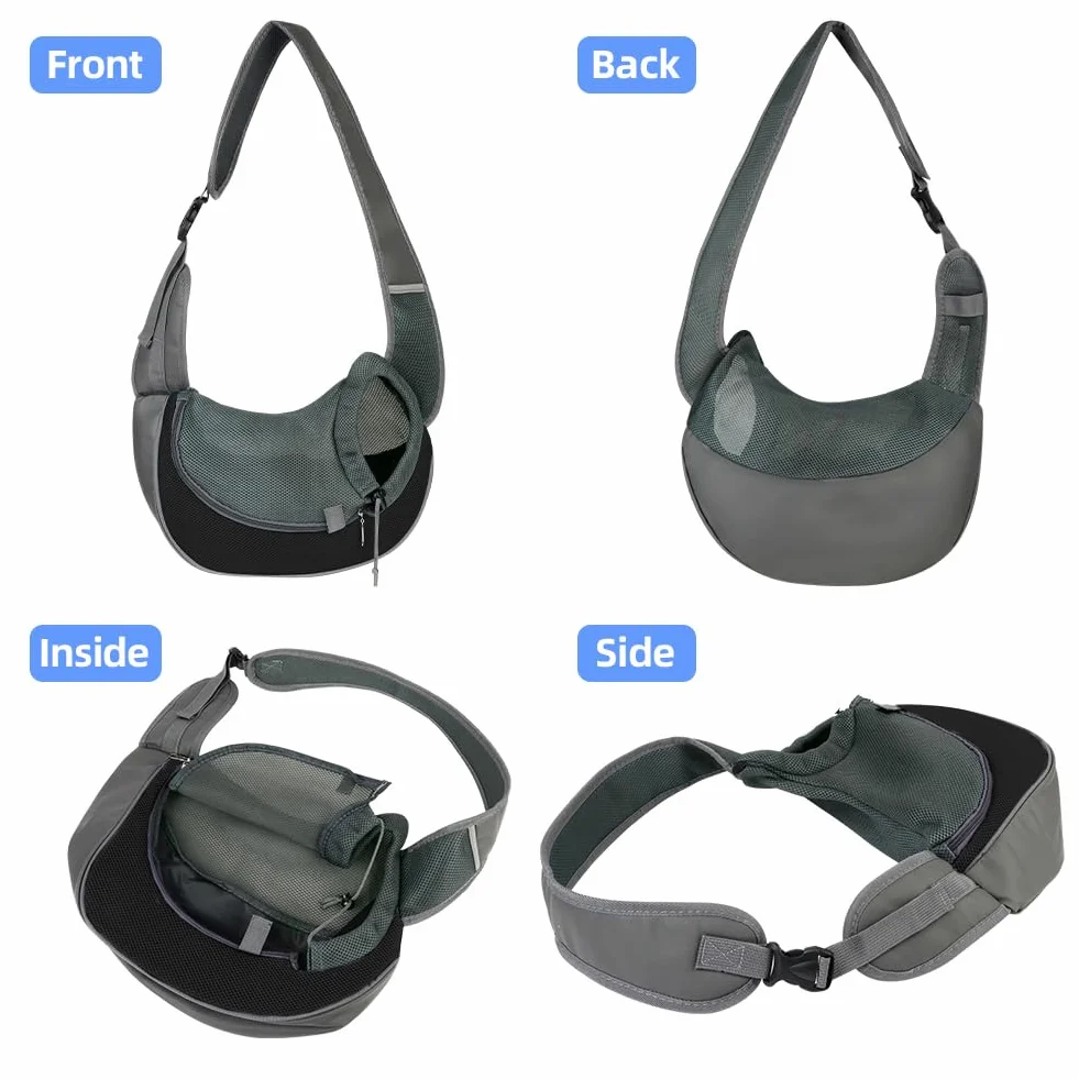 AUYAO Borsa da Viaggio per Cani, Regolabile Borsa da Trasporto per Cani Piccoli, Trasportino da Passeggio per Cane, con Tasche, Marsupio per Cane/Gatto Fino a 5 kg, per Passeggiata e all'Aria Aperta