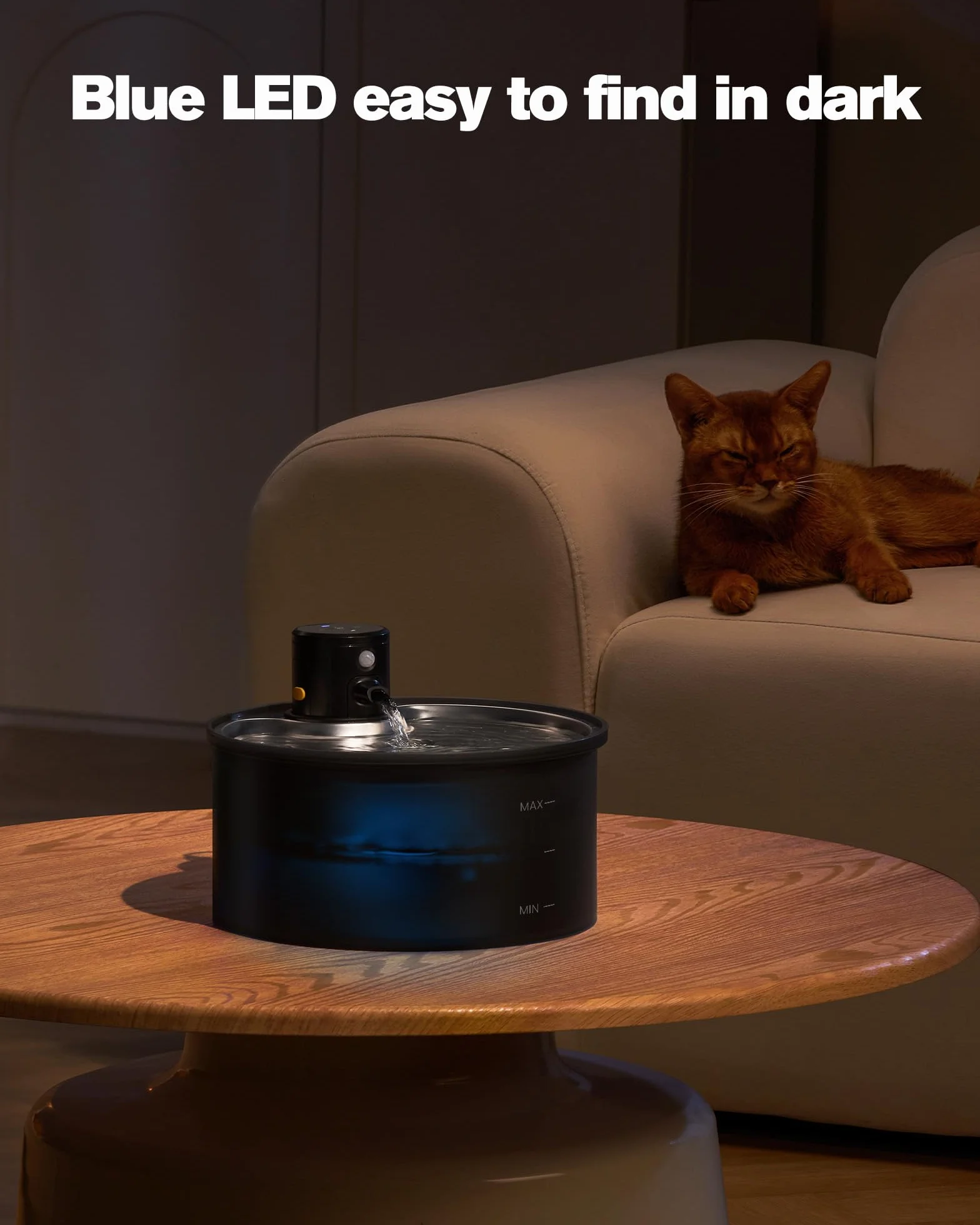 Fontanella per Gatti senza Fili: Fontana per Gatti - 3.2L Fontanella Gatto con Sensore di Movimento - Fontana Gatto Batteria - Dispenser Acqua Gattis con Pila 4000mAh - Acciaio Vassoio per Bere
