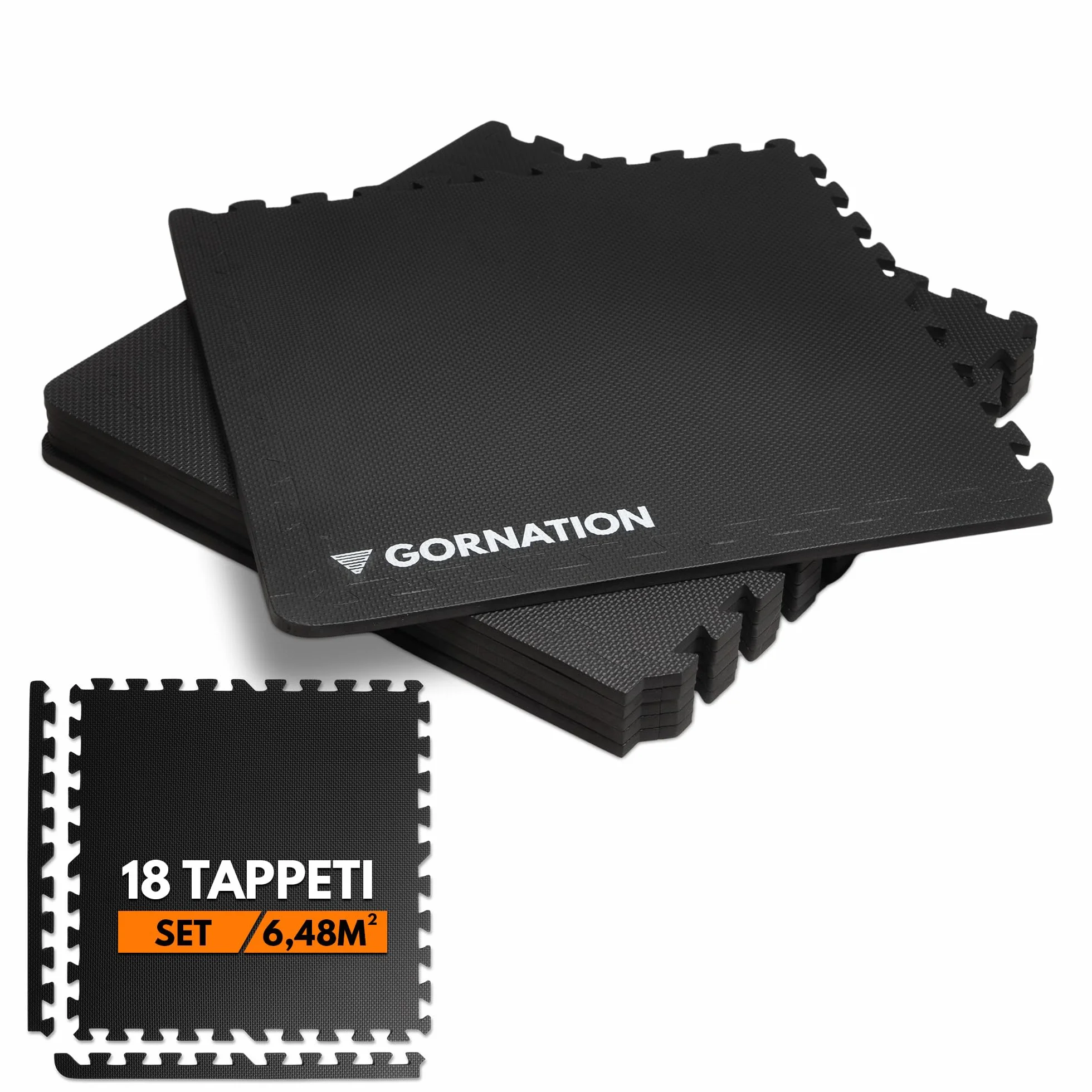 GORNATION Tappeto Palestra Antiscivolo, Tappetino per palestra in Gomma Antiscivolo, Tatami morbido per Palestra, Ideale per Home Gym, Protezione del Pavimento