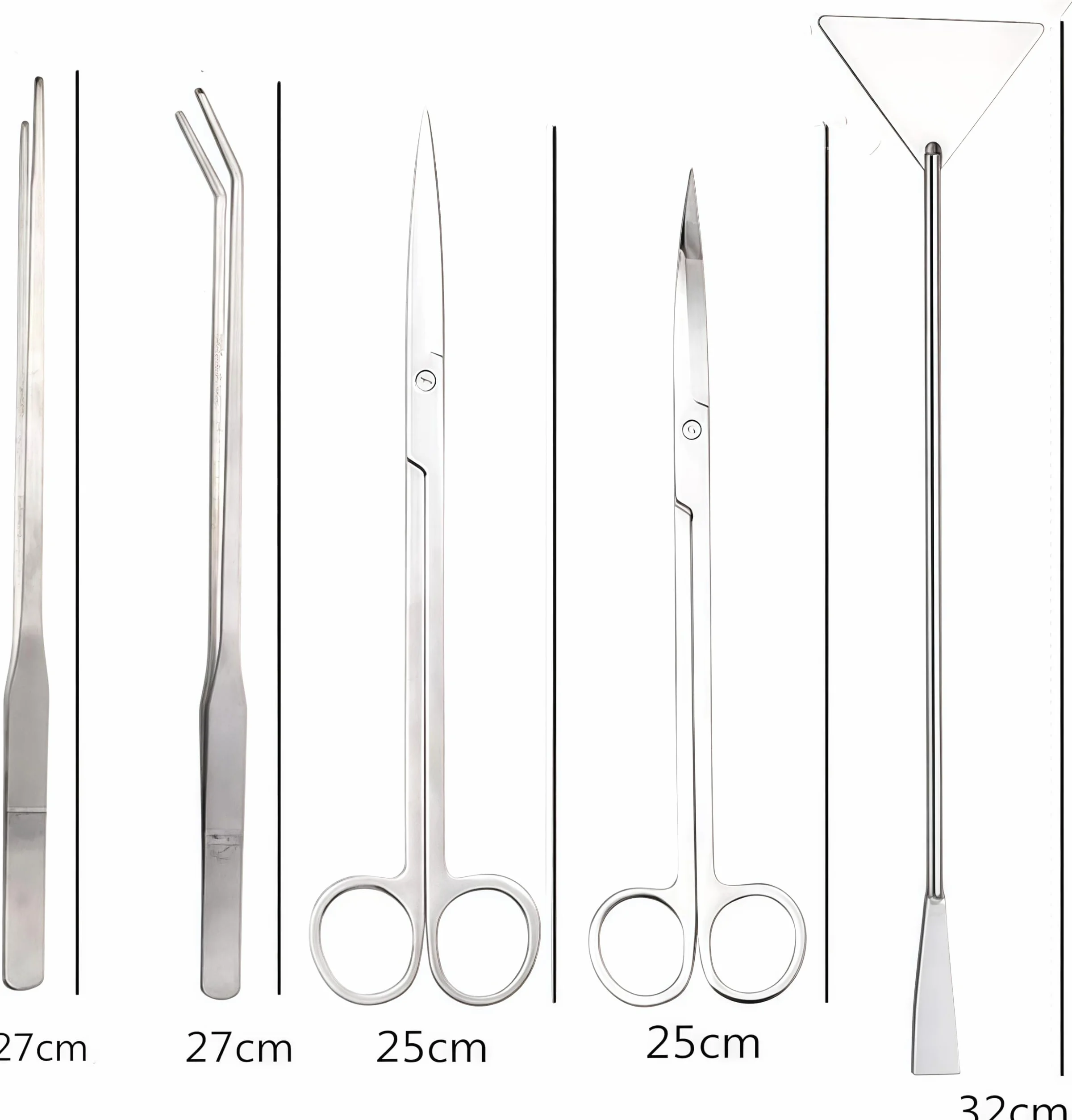 Set Attrezzi Acquario 5 in 1 Acciaio Inox Forcipe Forbici Starter Kit Landscaping