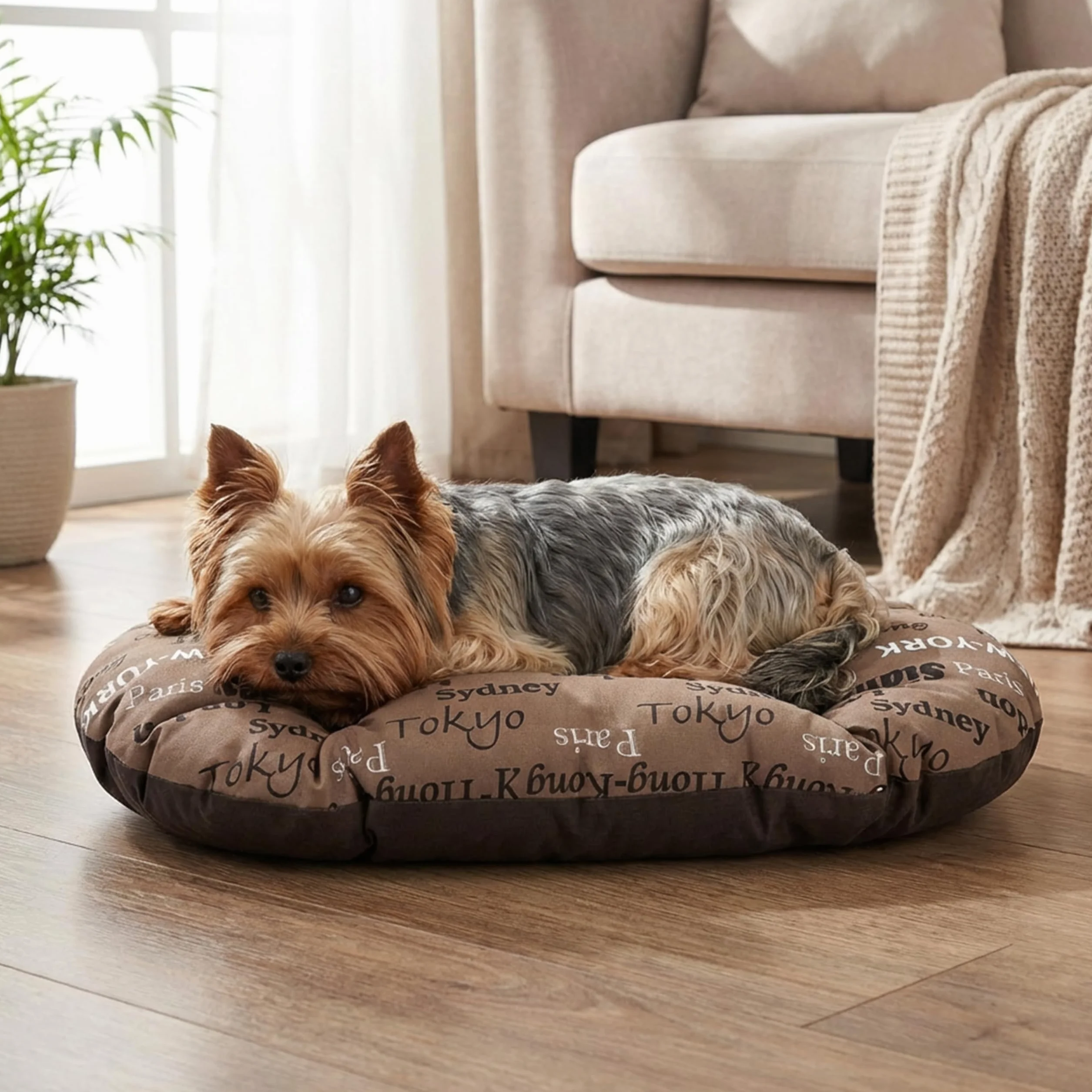 Ferplast Cuscino Cane Gatto RELAX 55/4, Lettino Ovale Morbido Lavabile 55x36 cm