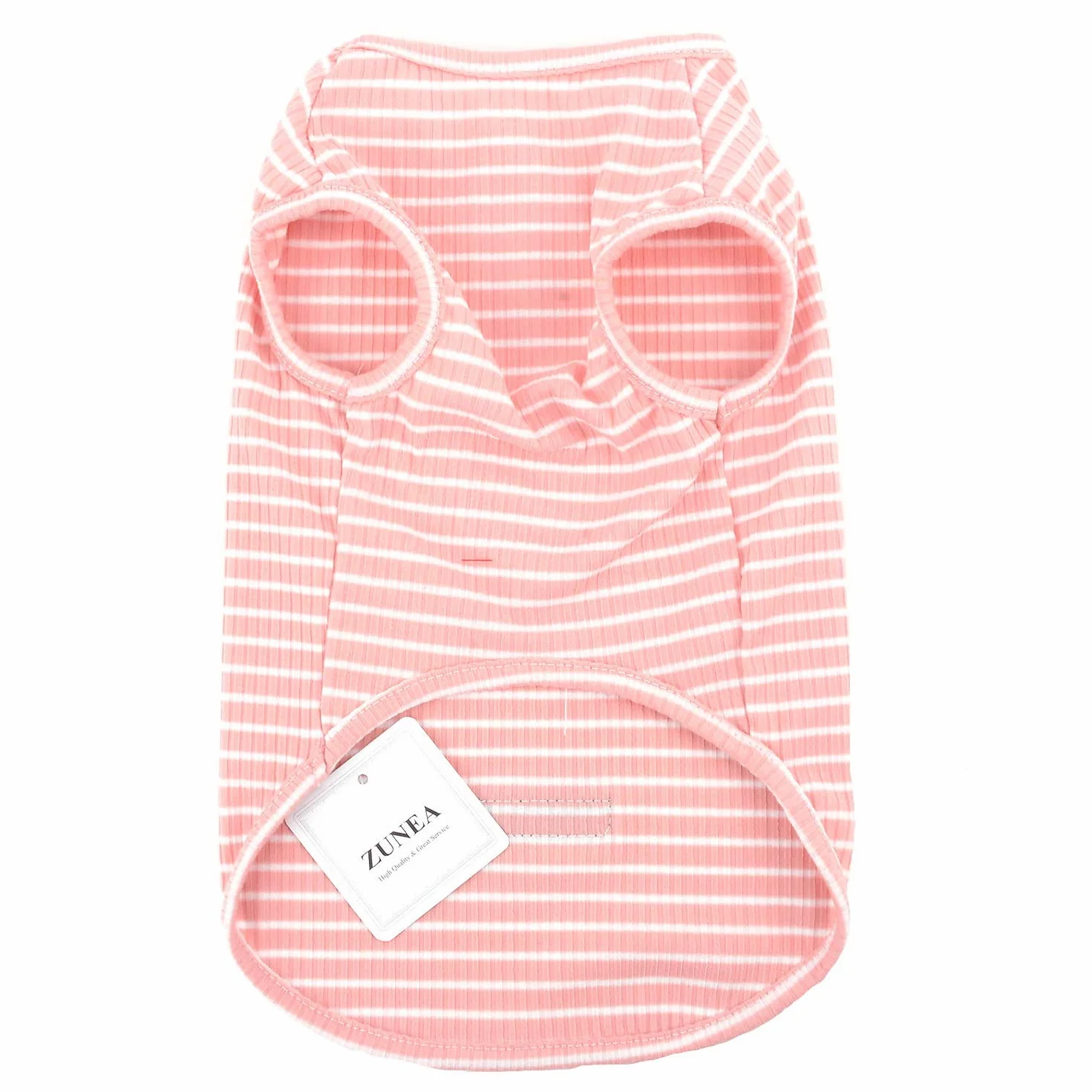 Maglietta per Cani Piccola Taglia Estate Cuccioli Canottiera Morbido Cotone Righe Fresco Abbigliamento per Gatti Chihuahua Rosa L