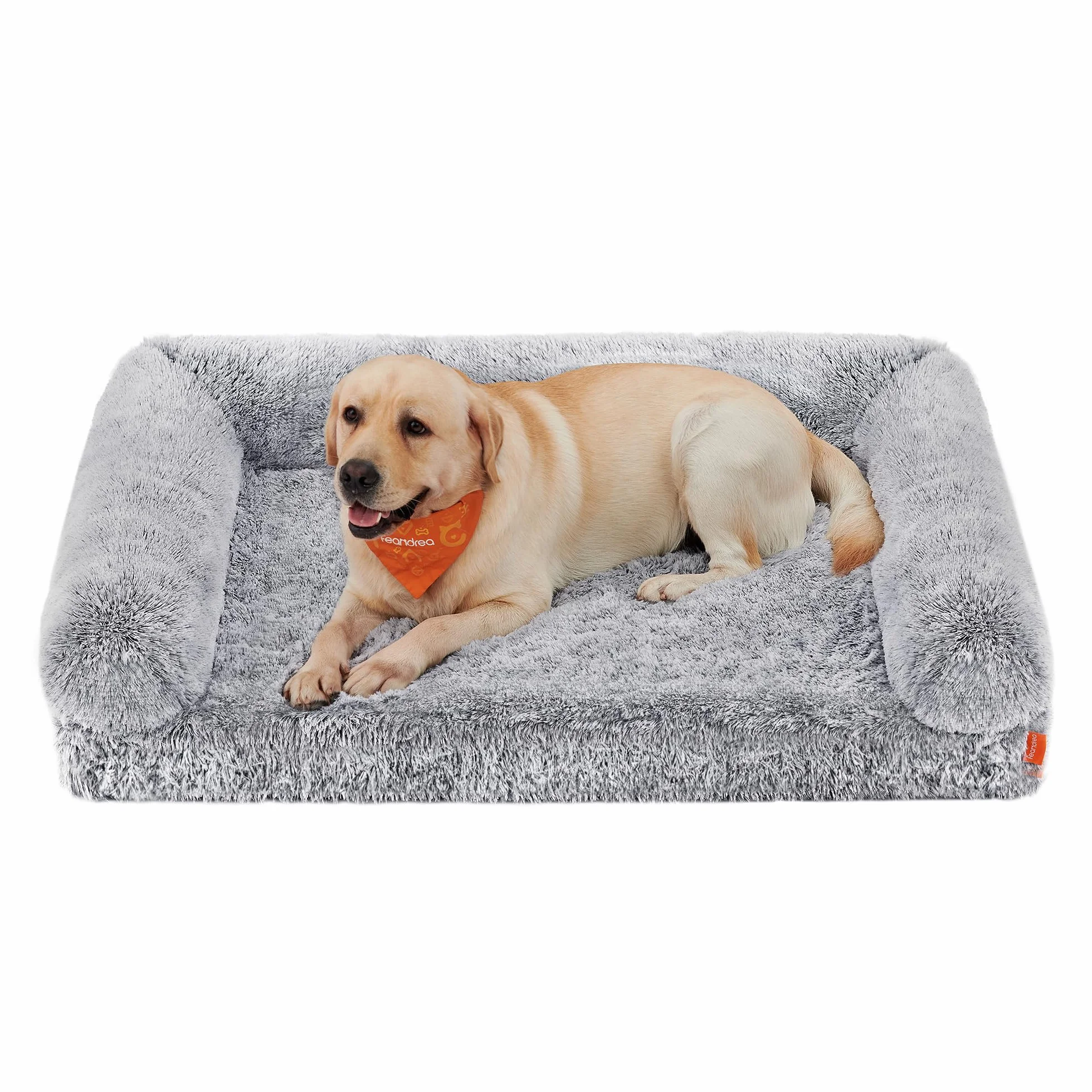 Feandrea FluffyHug Cuccia per Cani, Taglia XXL, Divano Letto per Cani di Taglia Grande, di Gommapiuma Ondulata, Copertura Lavabile Sfoderabile, 122 x 85 x 24 cm, Grigio Ombré PGW234G01
