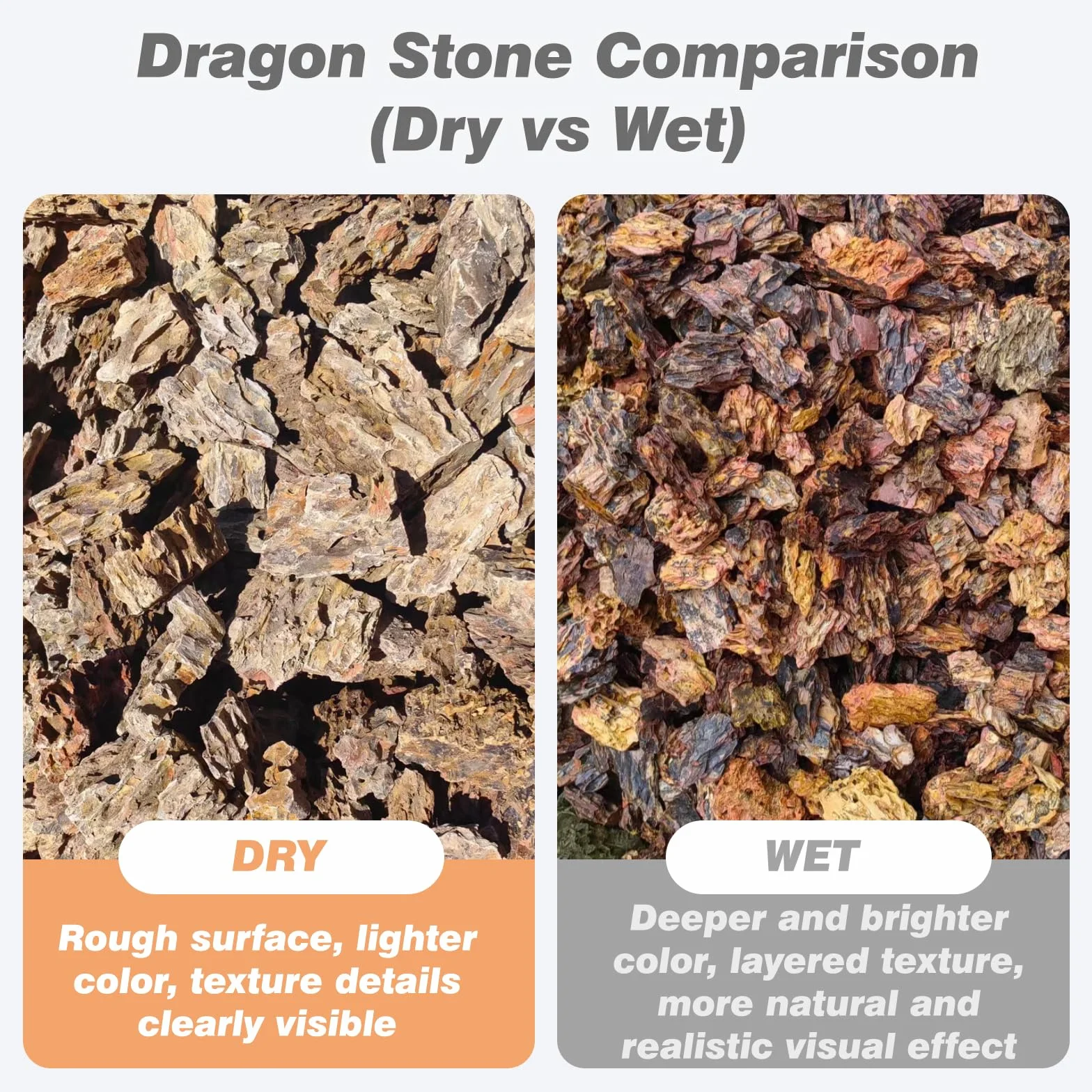 Unocho Rocce Naturali Dragon Stone Seiryu 9kg Pietre per Acquario Aquascaping Decorazione Paesaggio Modello Paludario Habitat per Anfibi(5-20cm)