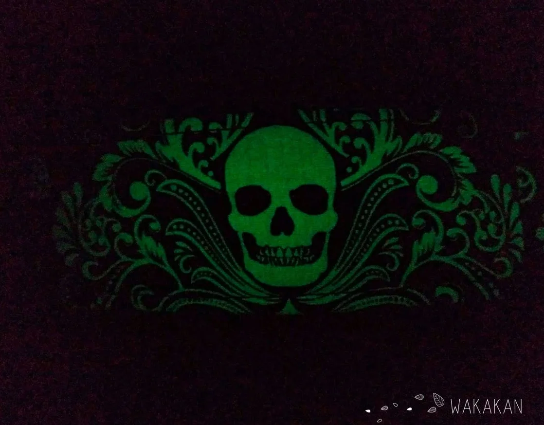 Wakakán Collare per cani martingale Victorian Skull Glow In The Dark