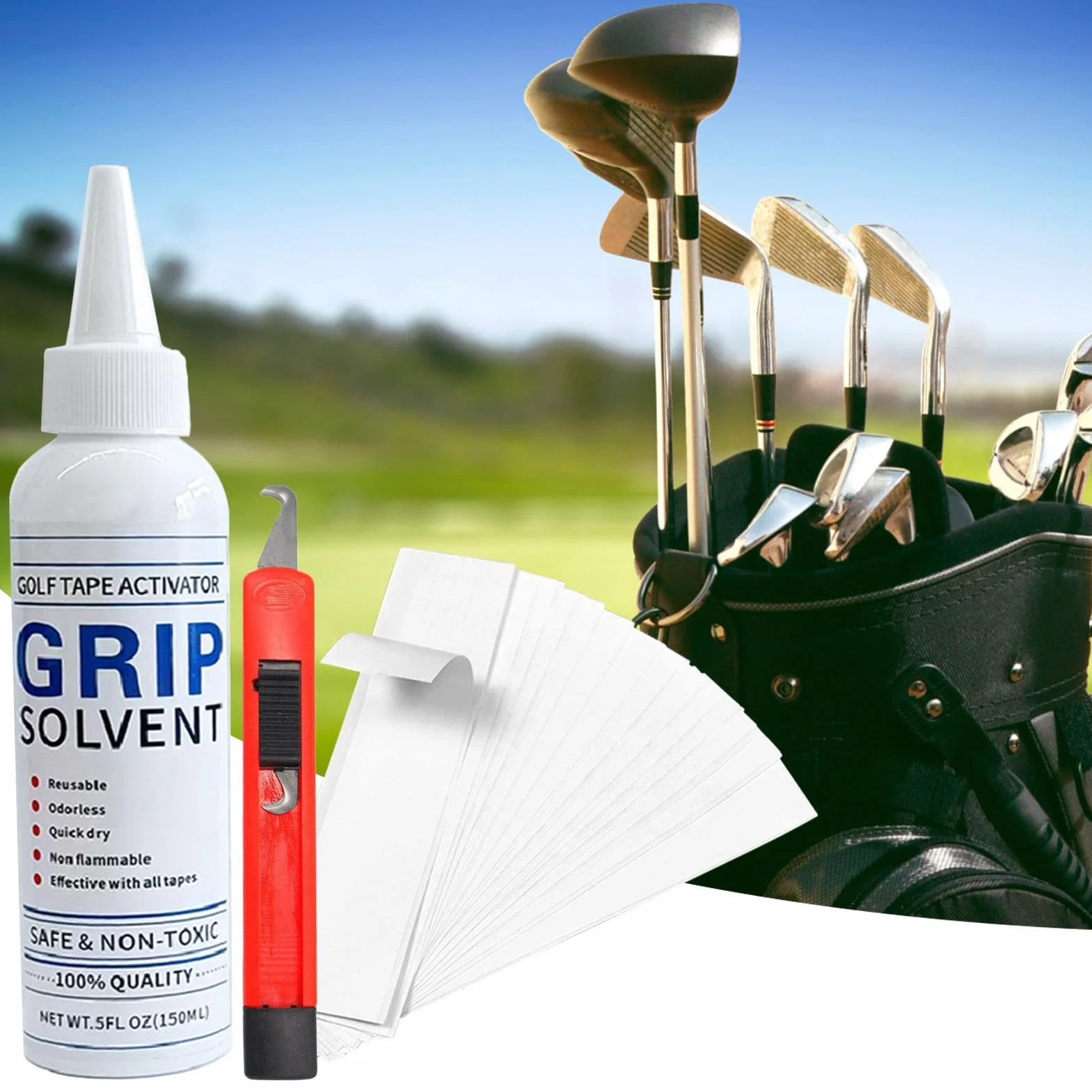 Grip Solvent Golf Grip Tape Strips - Set di ricambio per mazze da golf