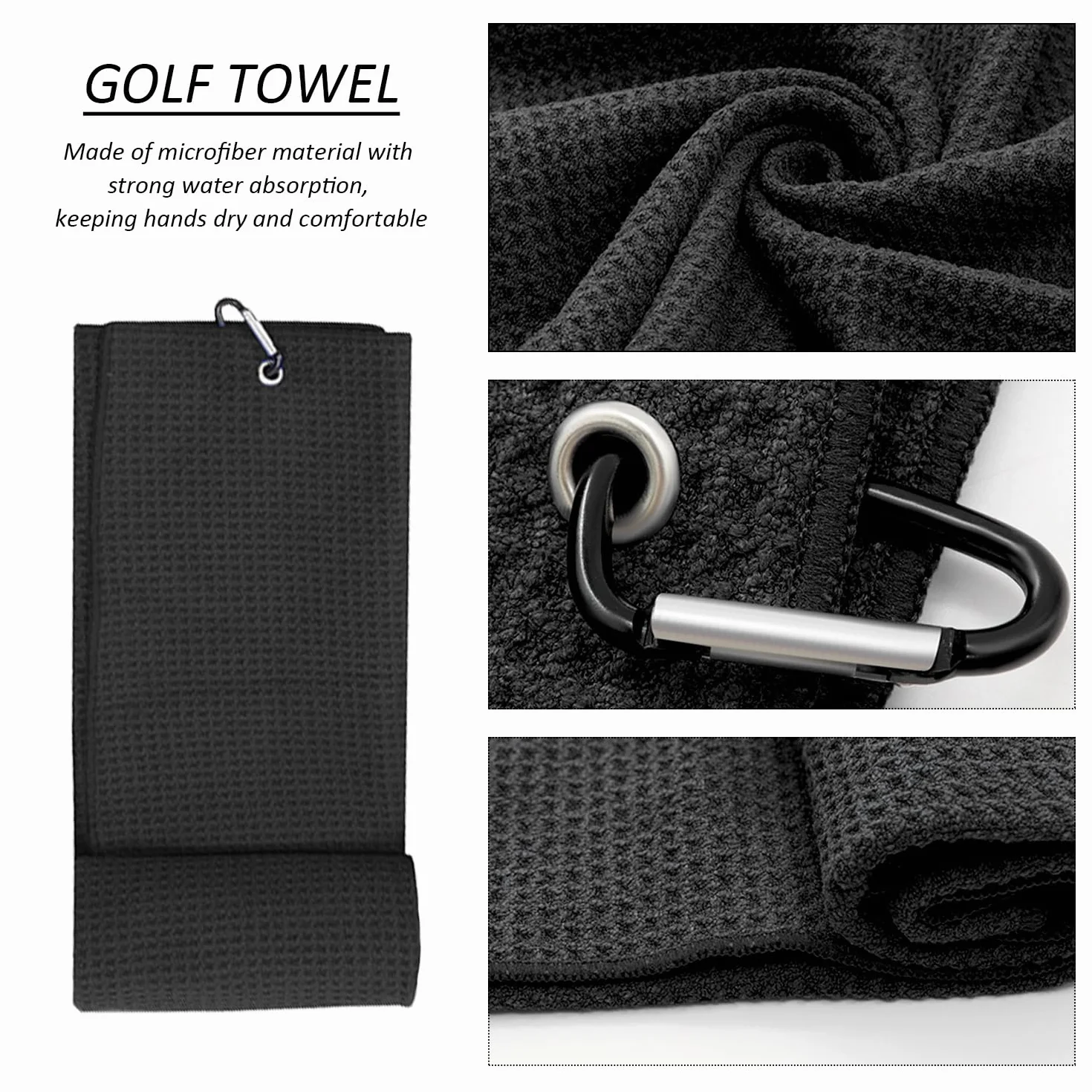 Set regalo accessori da golf: spazzola double face, asciugamano, 15 supporti