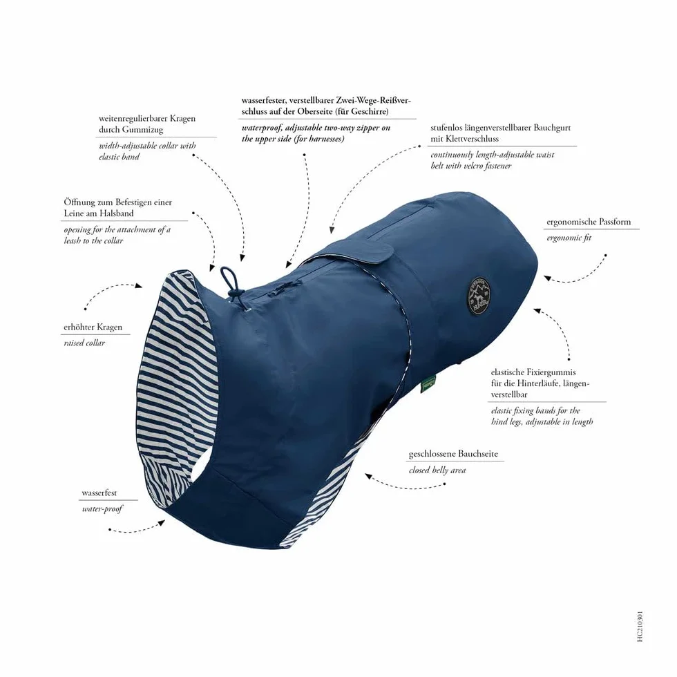 HUNTER impermeabile per cani MILFORD blu taglia 35
