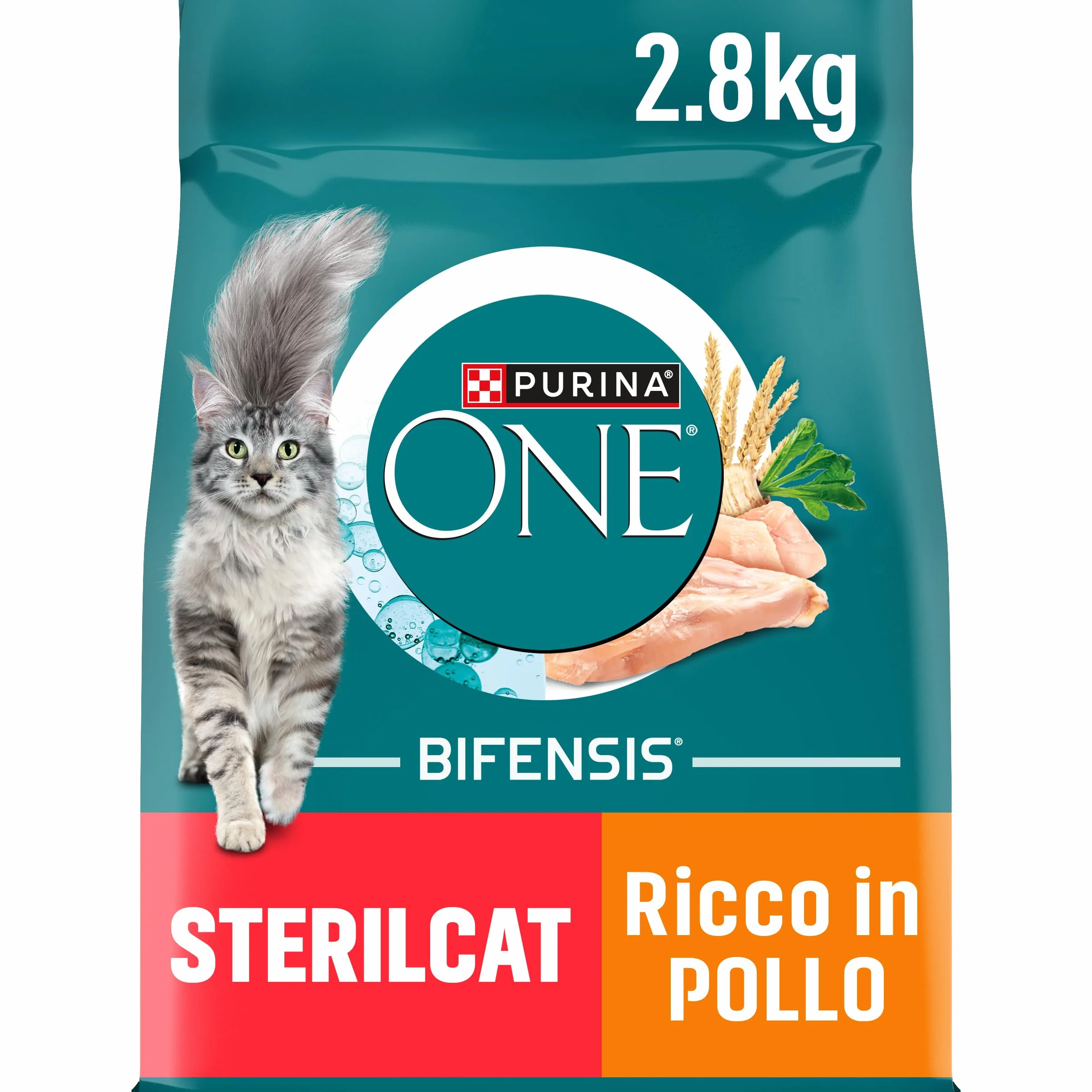 PURINA ONE Bifensis Sterilcat Croccantini per Gatto Adulto Sterilizzato con Pollo, 2,8 kg