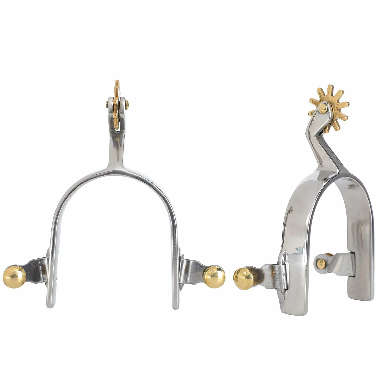 Robusti Speroni di Cavallo in Acciaio Inossidabile, Americani Spri da Cowboy, Progettati per Durata, Comodo Pulsante di Swing in Ottone, Design Elegante e Versatile, Stivali da Equitazione Unisex