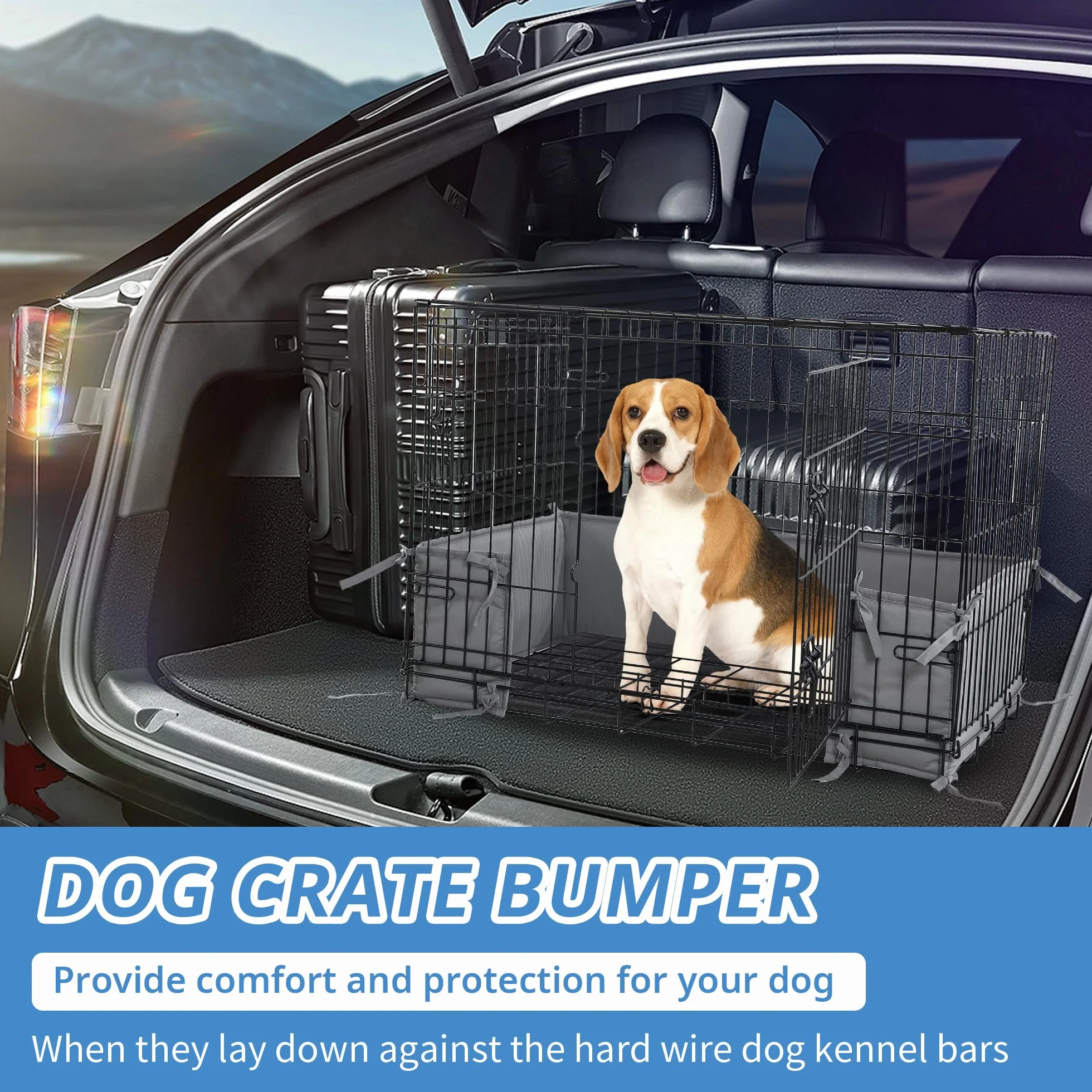HOMBYS Paraurti per Gabbia per Cani con Lacci, Accessorio Morbido per Addestramento, Sicuro e Confortevole