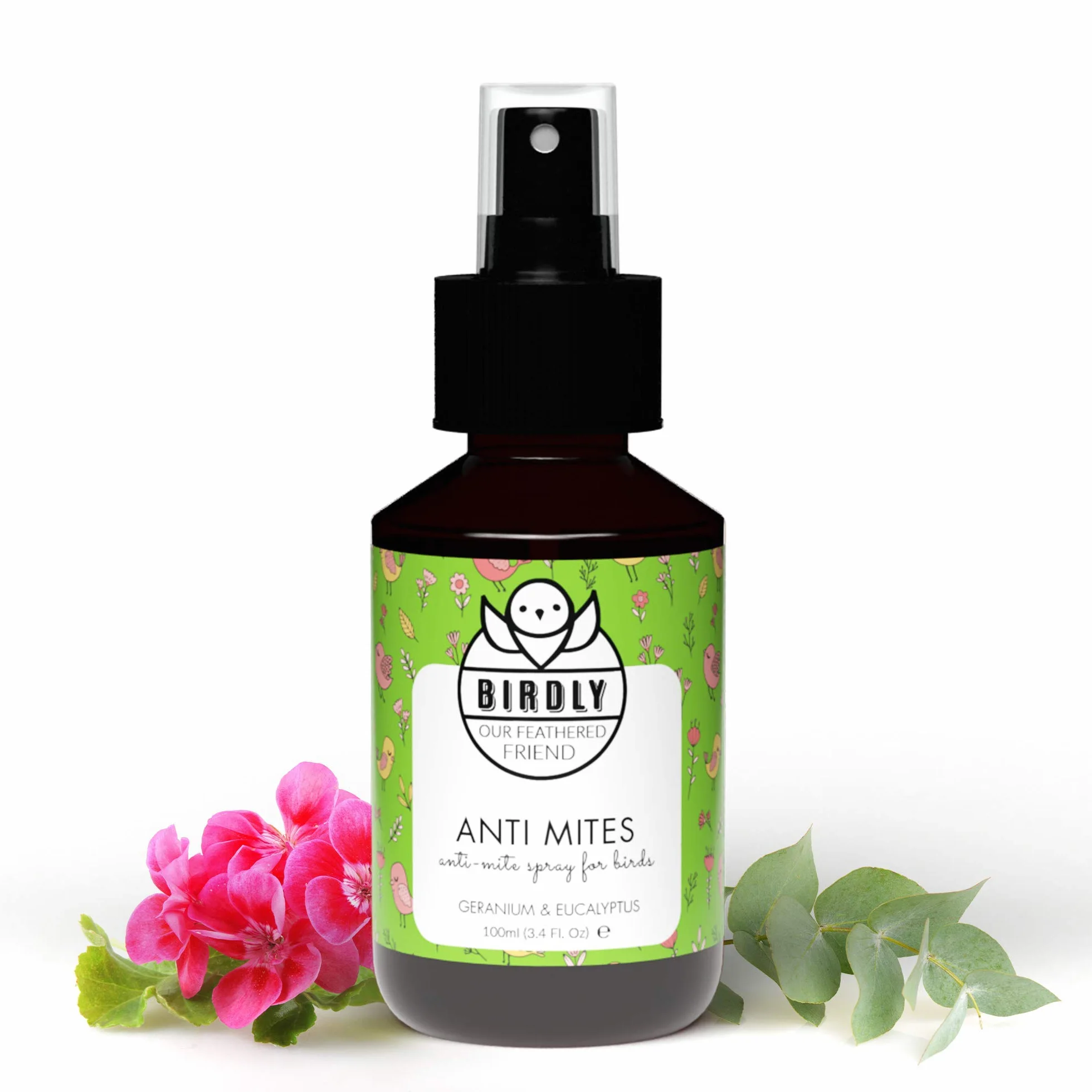 Birdly Spray Antiparassitario per Galline e Uccelli - Repellente Anti Acari con Vitamina E, 100ml